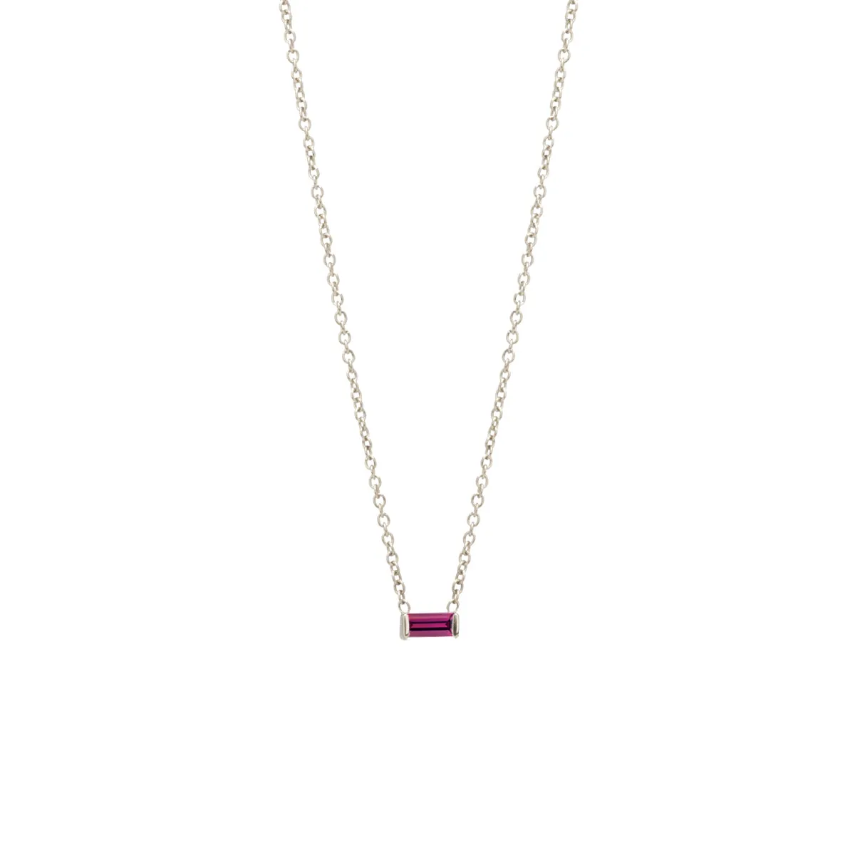 14k Garnet Baguette Necklace | January Birthstone sold by Zoe Chicco product image thumbnail 3