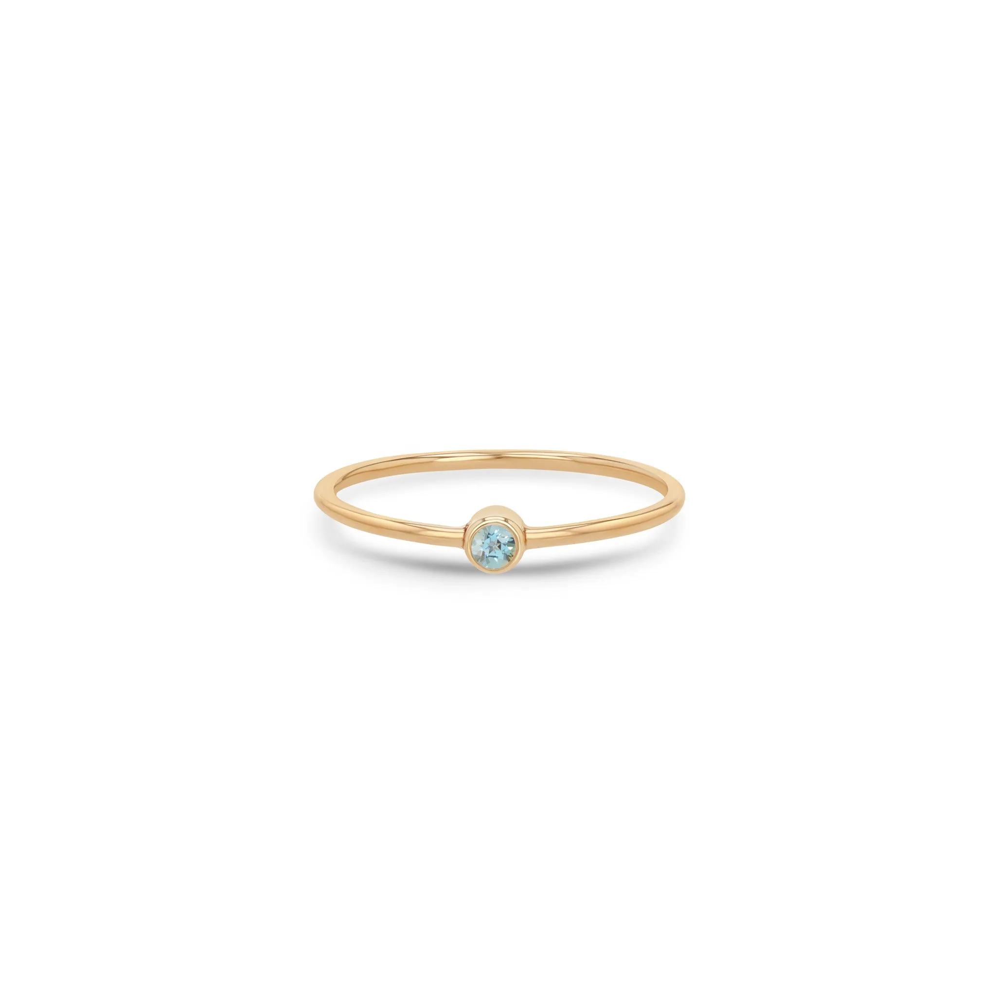 14k Aquamarine Bezel Ring | March Birthstone sold by Zoe Chicco product image thumbnail 2