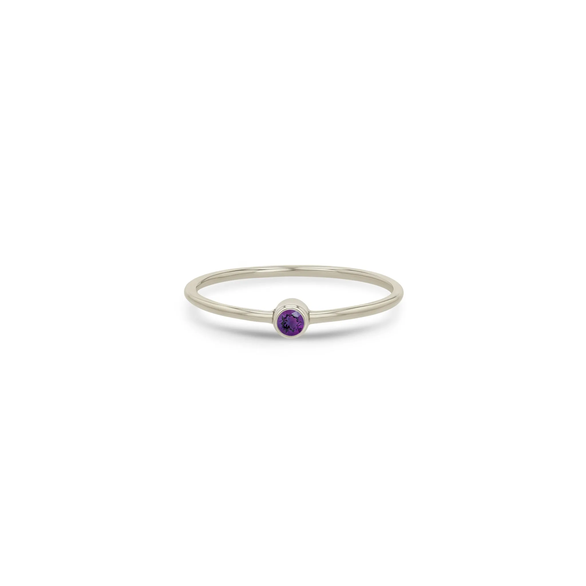 14k Amethyst Bezel Ring | February Birthstone sold by Zoe Chicco product image thumbnail 3