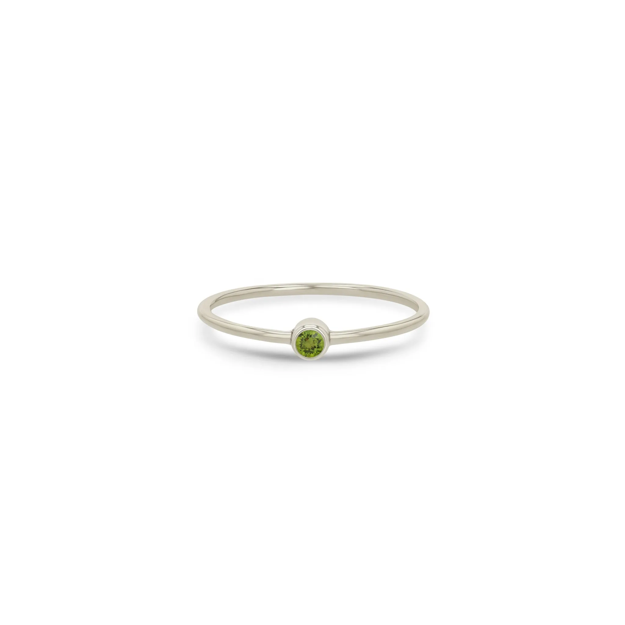 14k Peridot Bezel Ring | August Birthstone sold by Zoe Chicco product image thumbnail 3