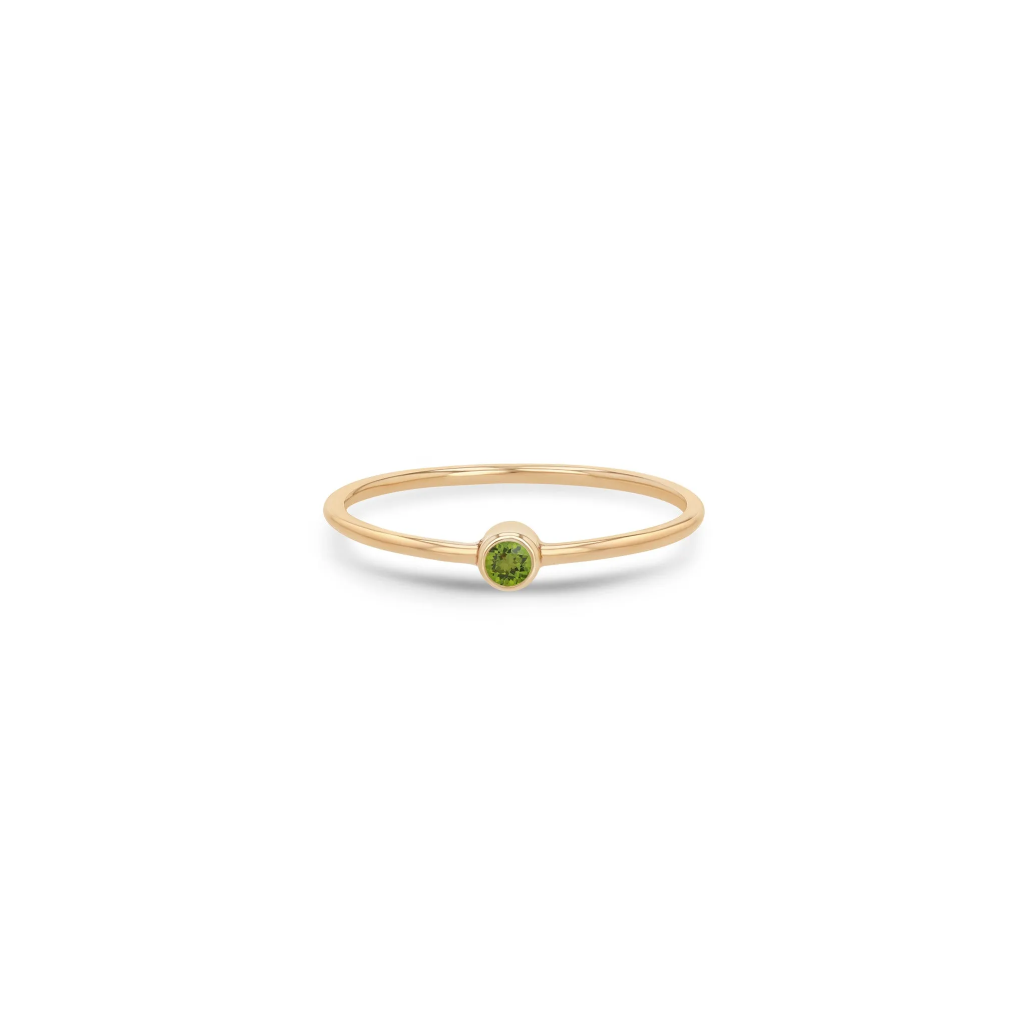 14k Peridot Bezel Ring | August Birthstone sold by Zoe Chicco product image thumbnail 2