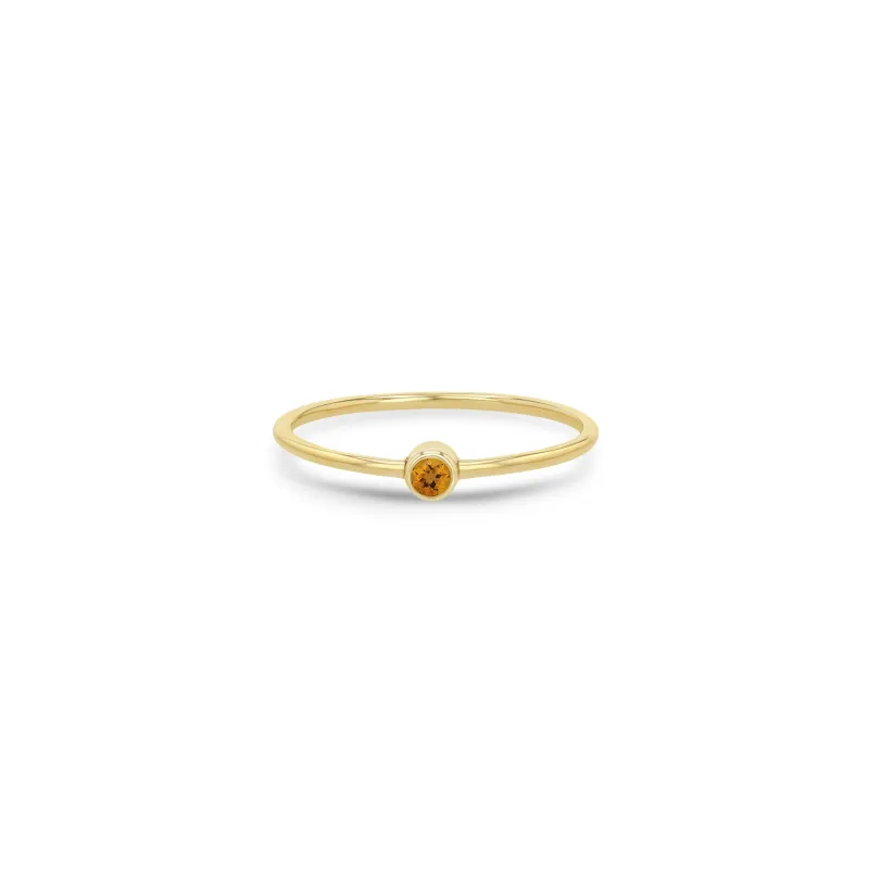 14k Citrine Bezel Ring | November Birthstone sold by Zoe Chicco