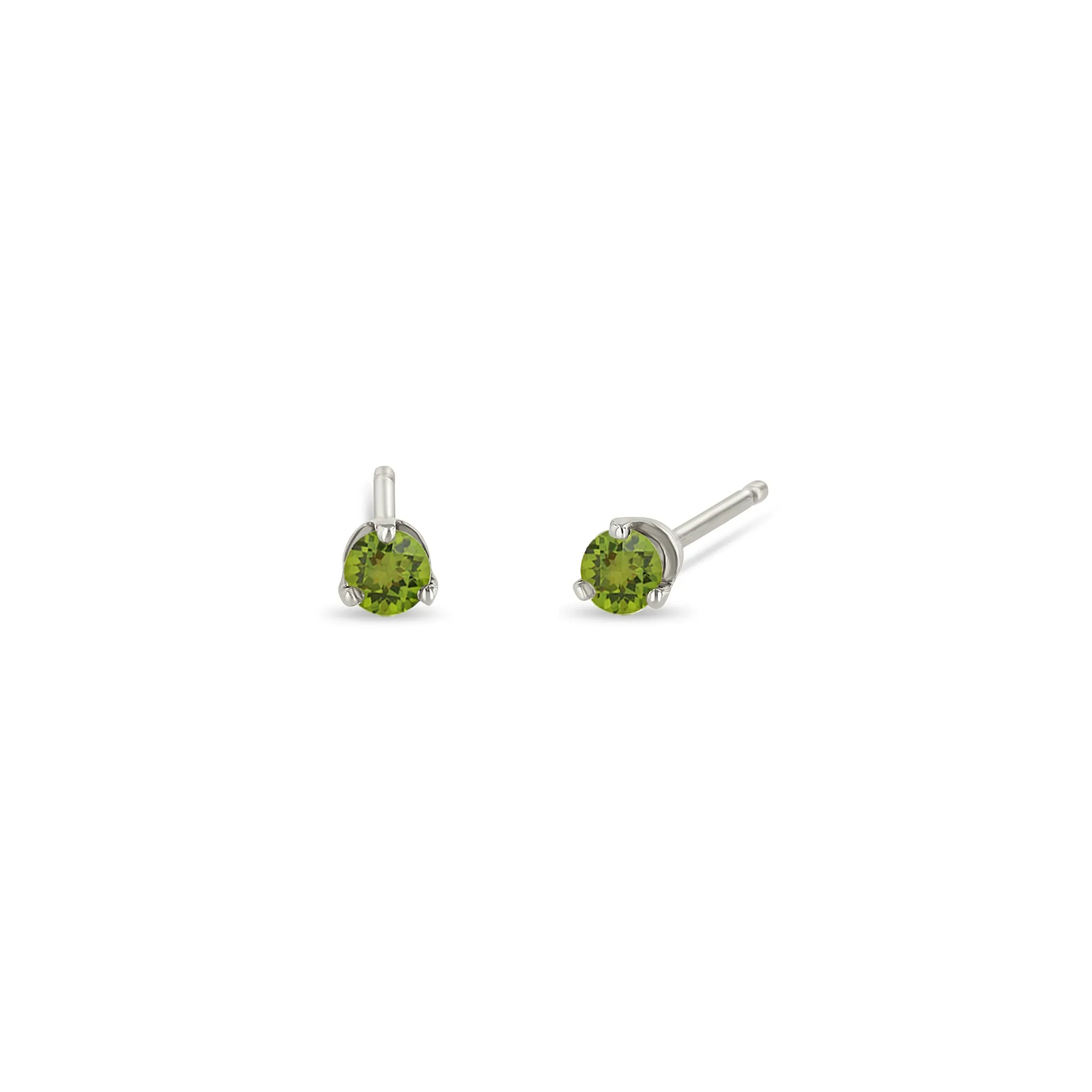 14k Small Peridot Studs | August Birthstone sold by Zoe Chicco product image thumbnail 3