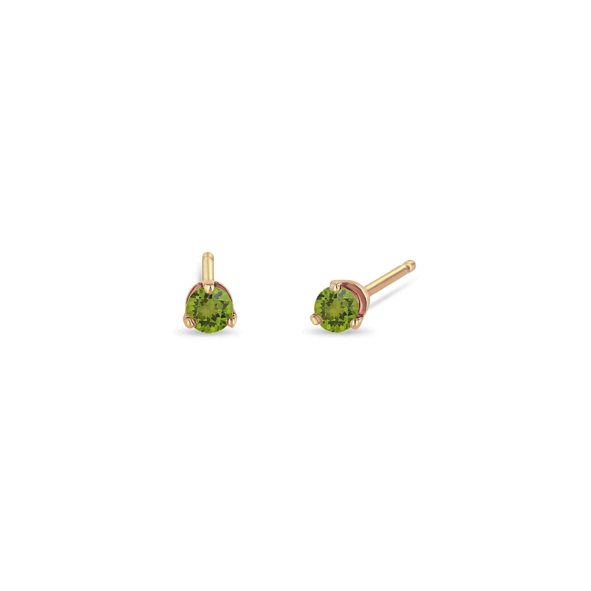 14k Small Peridot Studs | August Birthstone sold by Zoe Chicco product image thumbnail 2