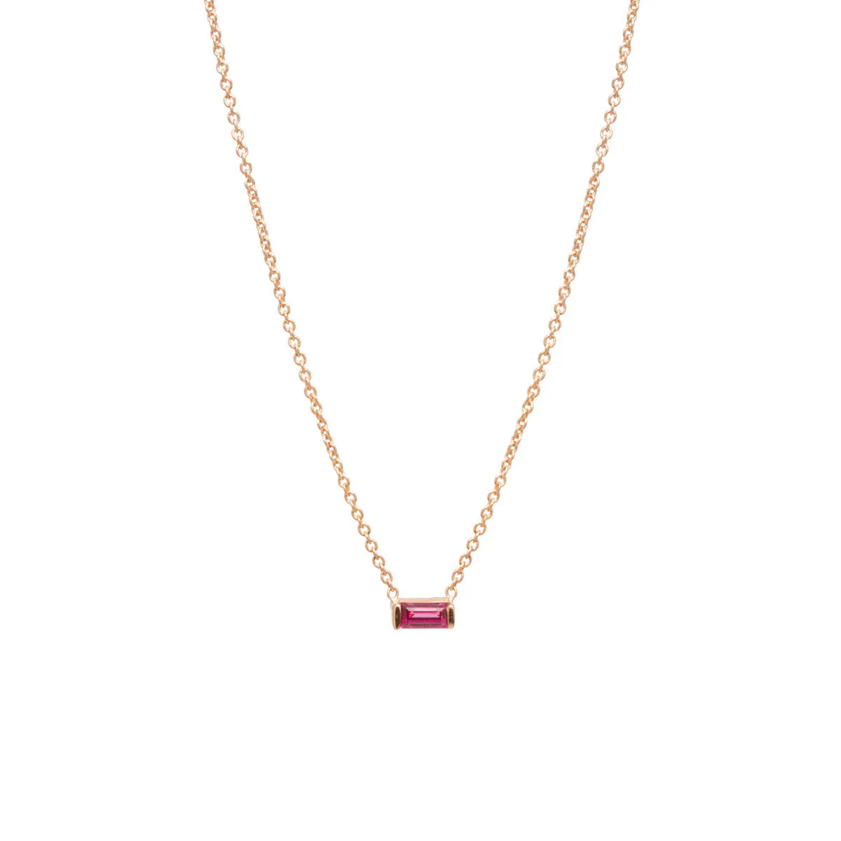 14k Ruby Baguette Necklace | July Birthstone sold by Zoe Chicco product image thumbnail 2