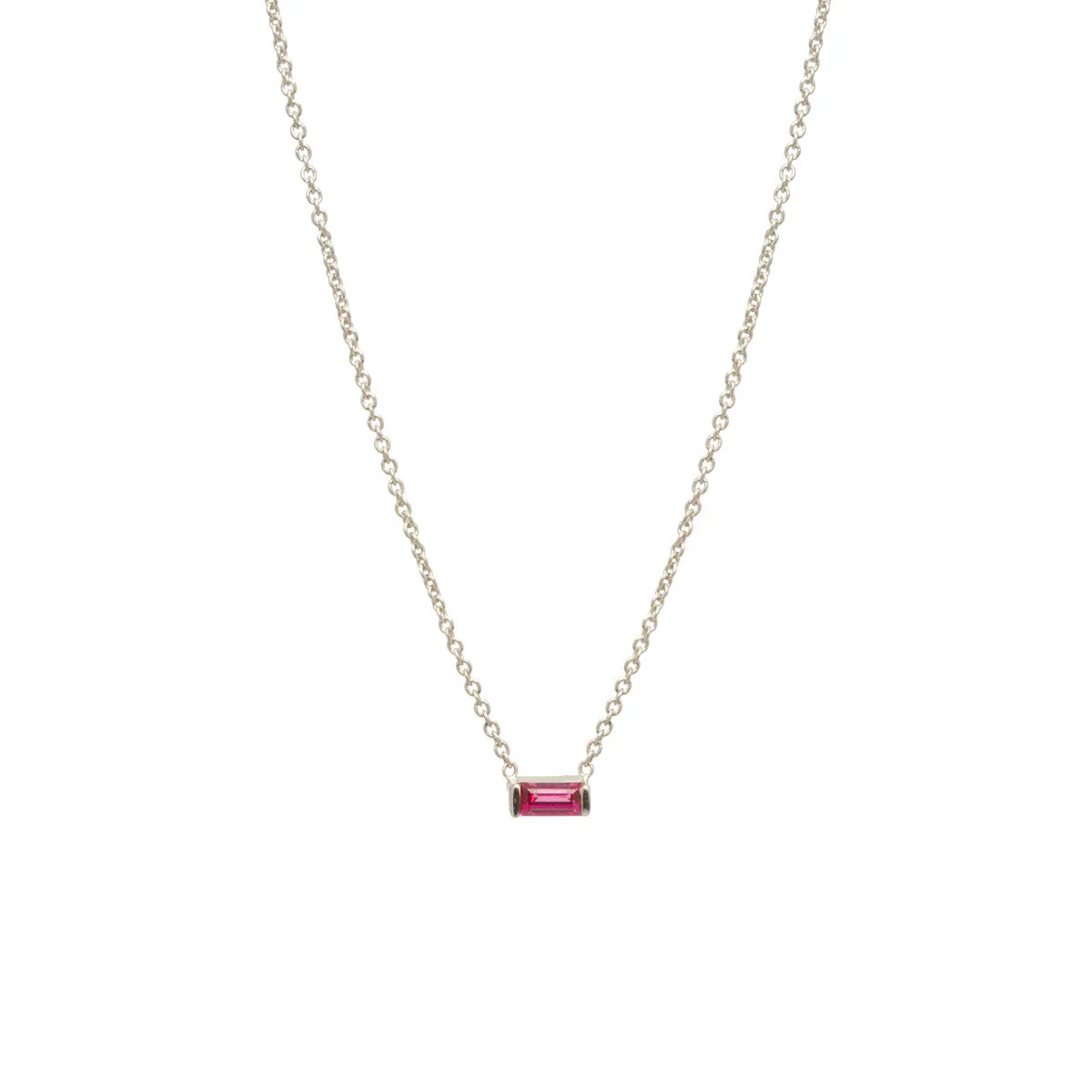 14k Ruby Baguette Necklace | July Birthstone sold by Zoe Chicco product image thumbnail 3