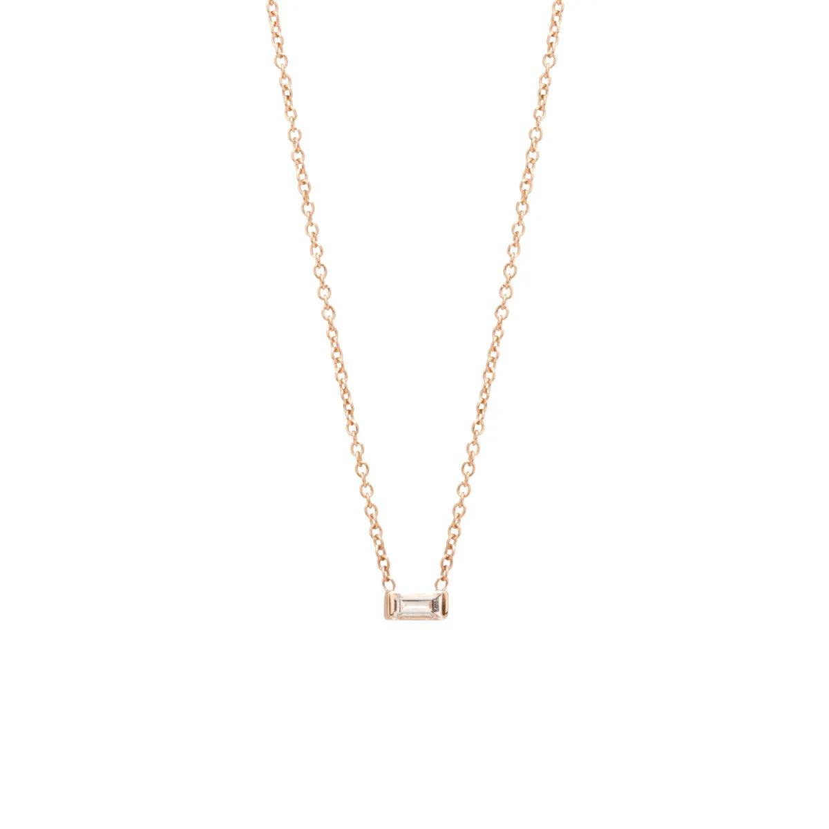 14k Medium Baguette Diamond Necklace | April Birthstone sold by Zoe Chicco product image thumbnail 3