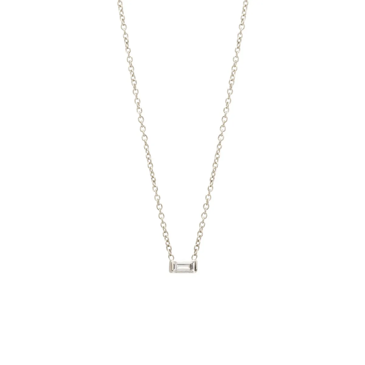 14k Medium Baguette Diamond Necklace | April Birthstone sold by Zoe Chicco product image thumbnail 4