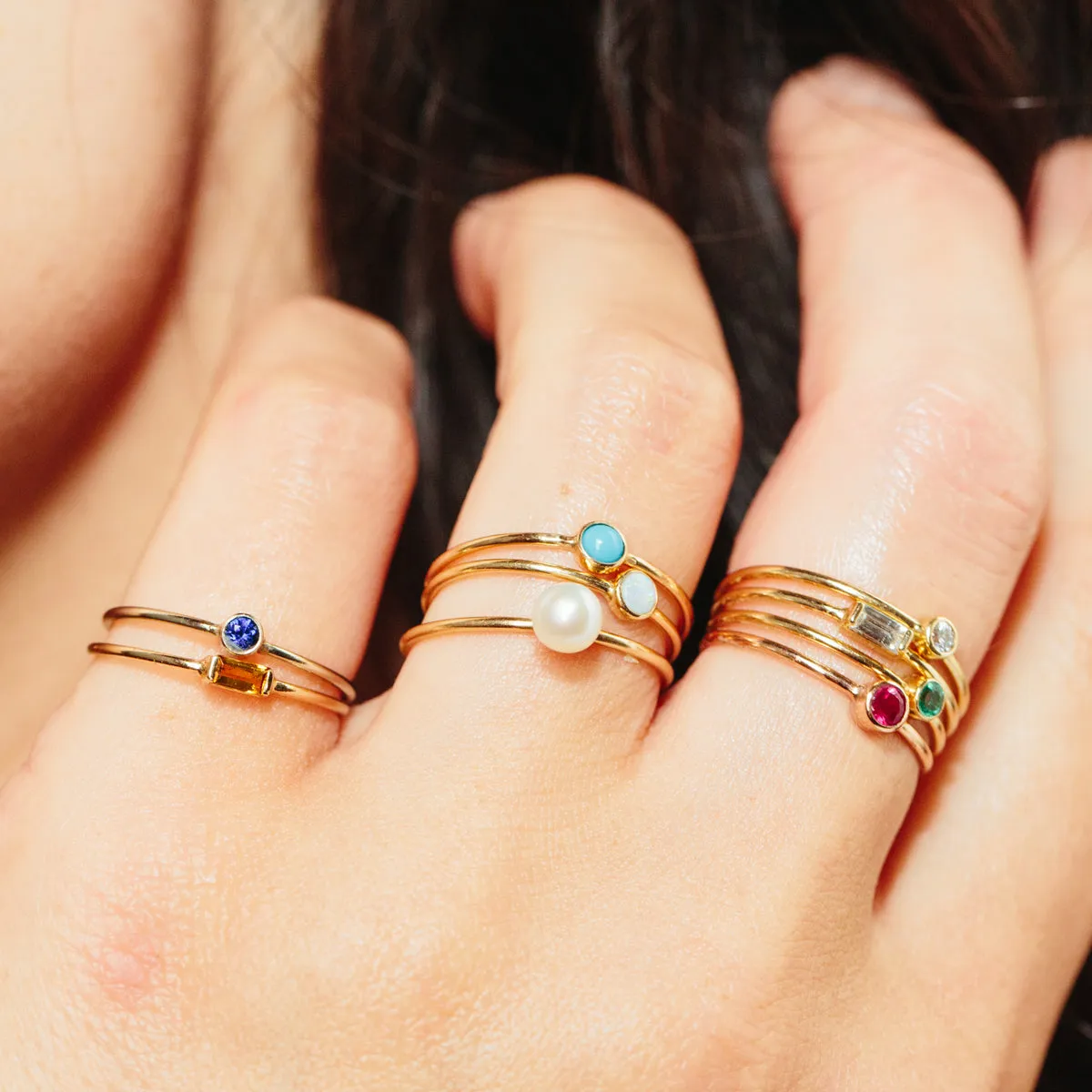 14k Medium Aquamarine Baguette Ring | March Birthstone sold by Zoe Chicco product image thumbnail 2