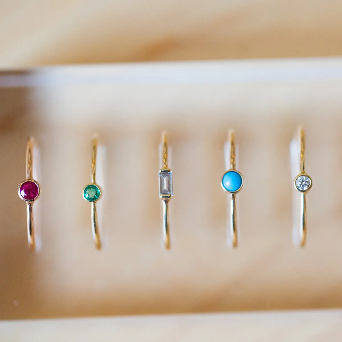 14k Medium Aquamarine Baguette Ring | March Birthstone sold by Zoe Chicco product image thumbnail 3