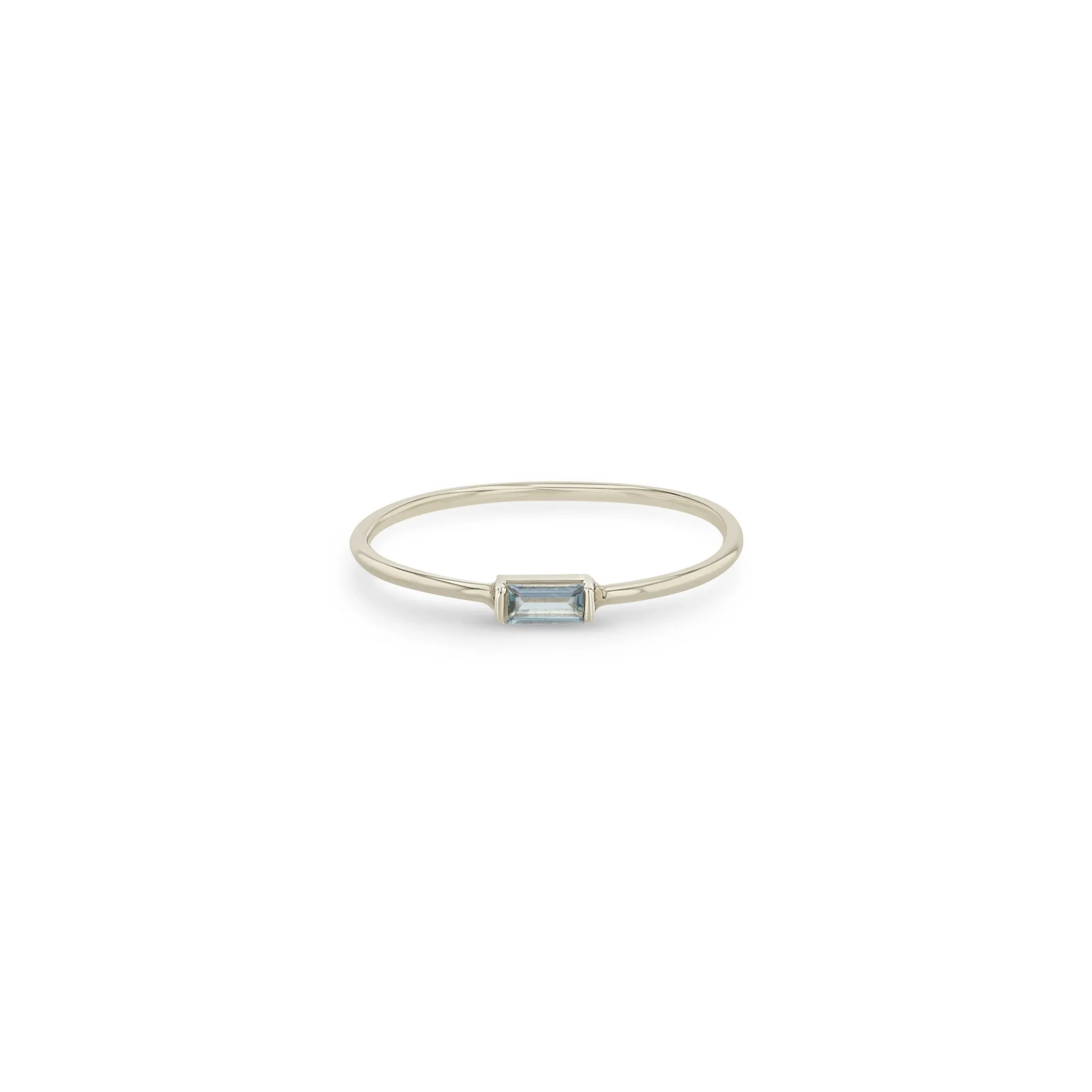 14k Medium Aquamarine Baguette Ring | March Birthstone sold by Zoe Chicco product image thumbnail 5