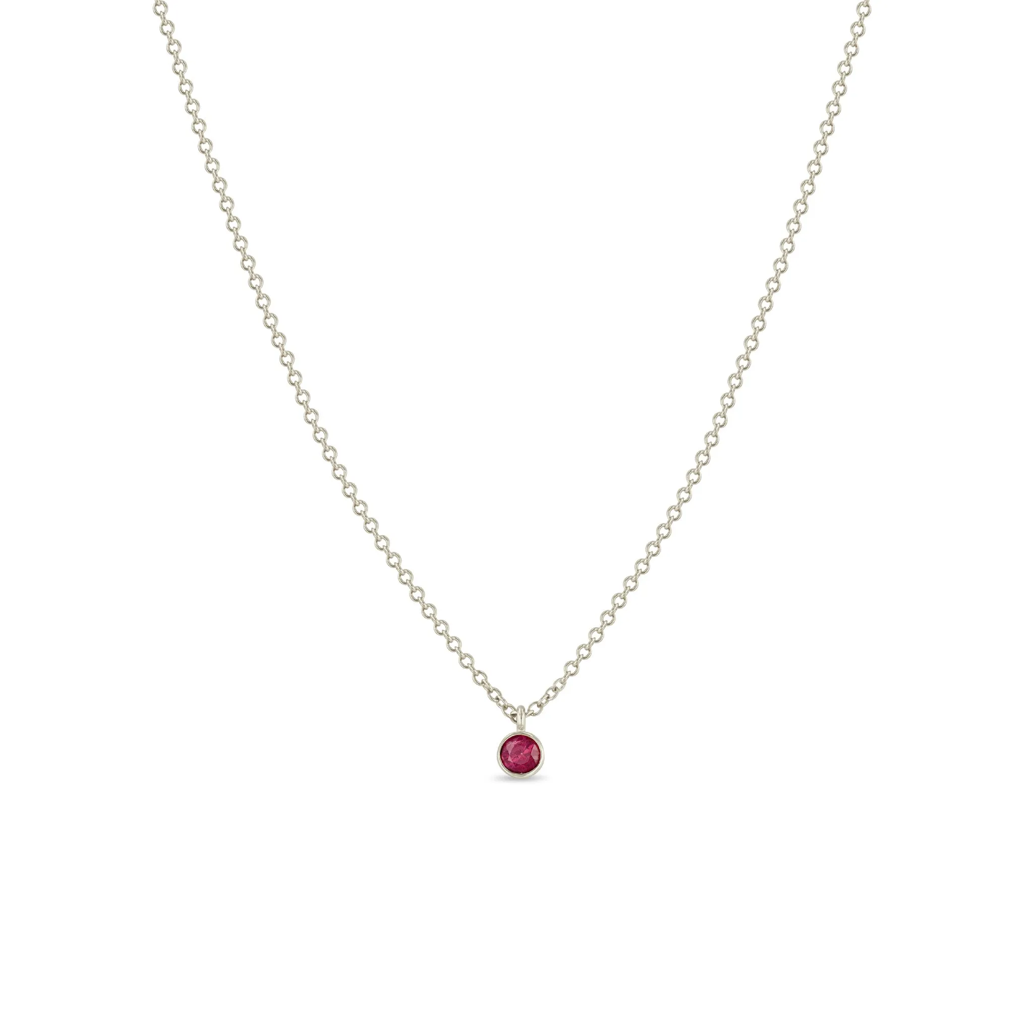 14k Single Ruby Pendant Necklace | July Birthstone sold by Zoe Chicco product image thumbnail 4