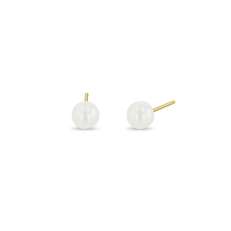 14k Gold Pearl Studs sold by Zoe Chicco