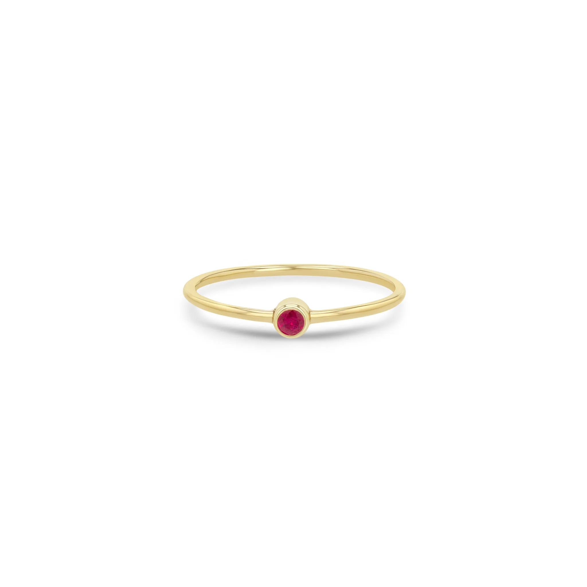 14k Ruby Bezel Ring | July Birthstone sold by Zoe Chicco