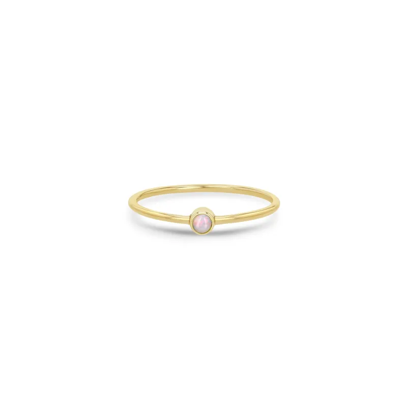 14k Large Opal Bezel Ring | October Birthstone sold by Zoe Chicco