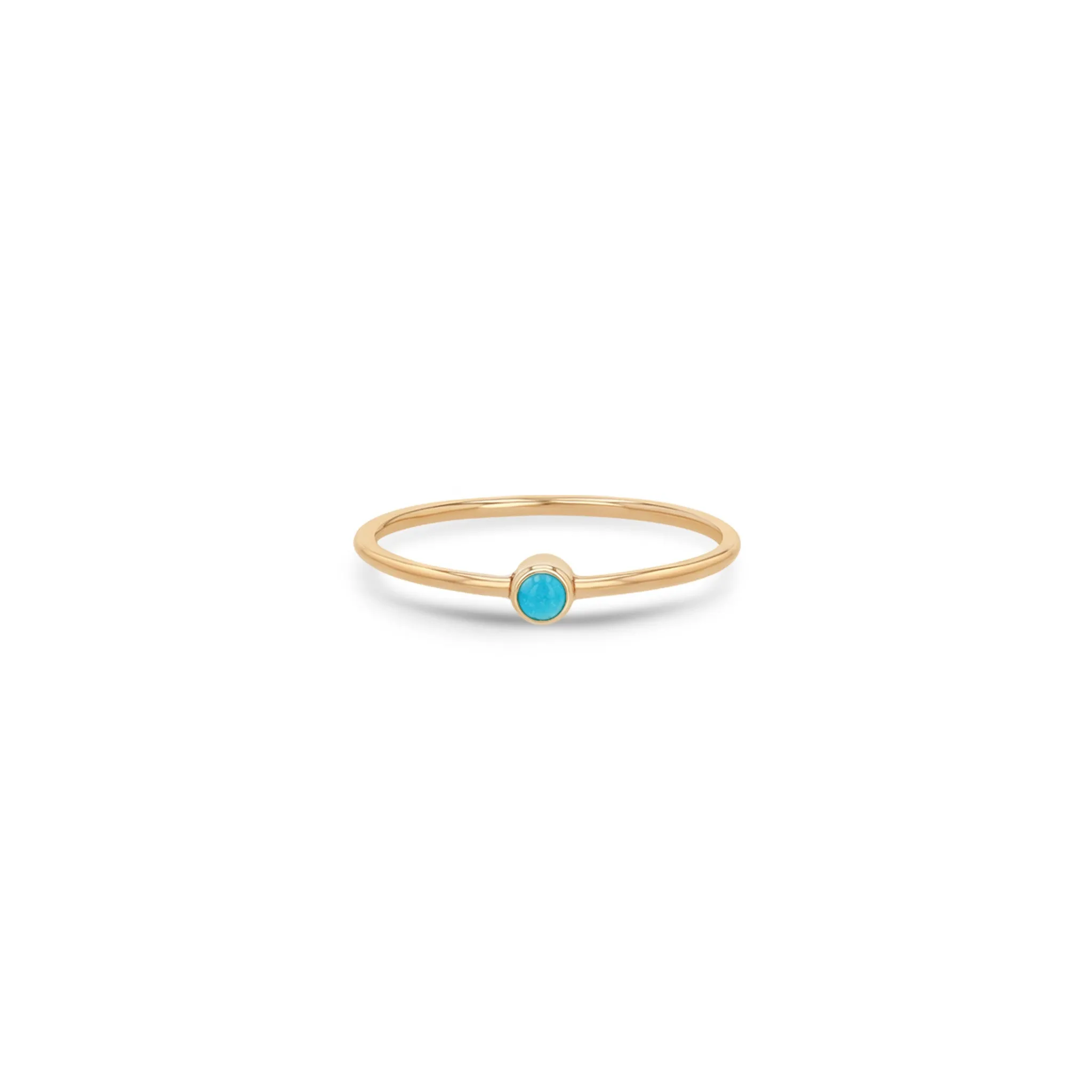 14k Large Turquoise Bezel Ring | December Birthstone sold by Zoe Chicco product image thumbnail 4