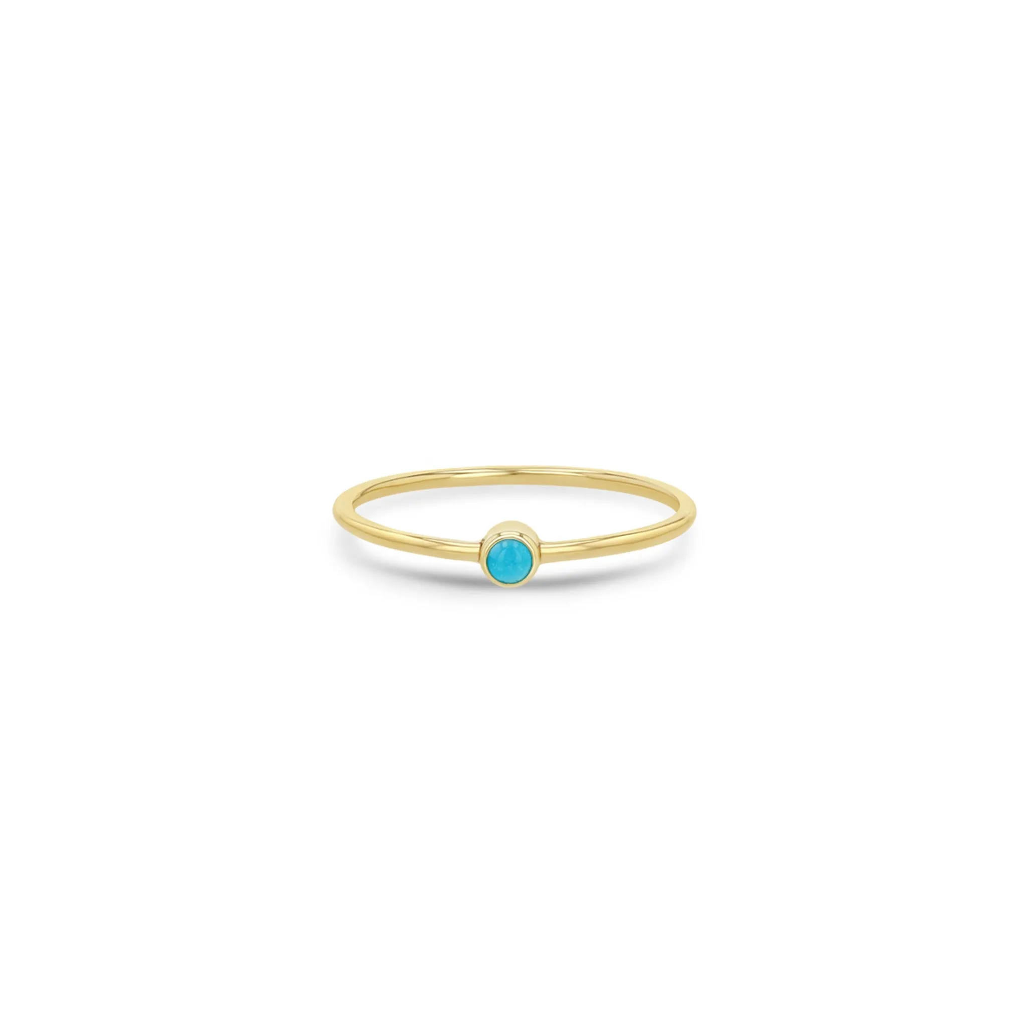 14k Large Turquoise Bezel Ring | December Birthstone sold by Zoe Chicco