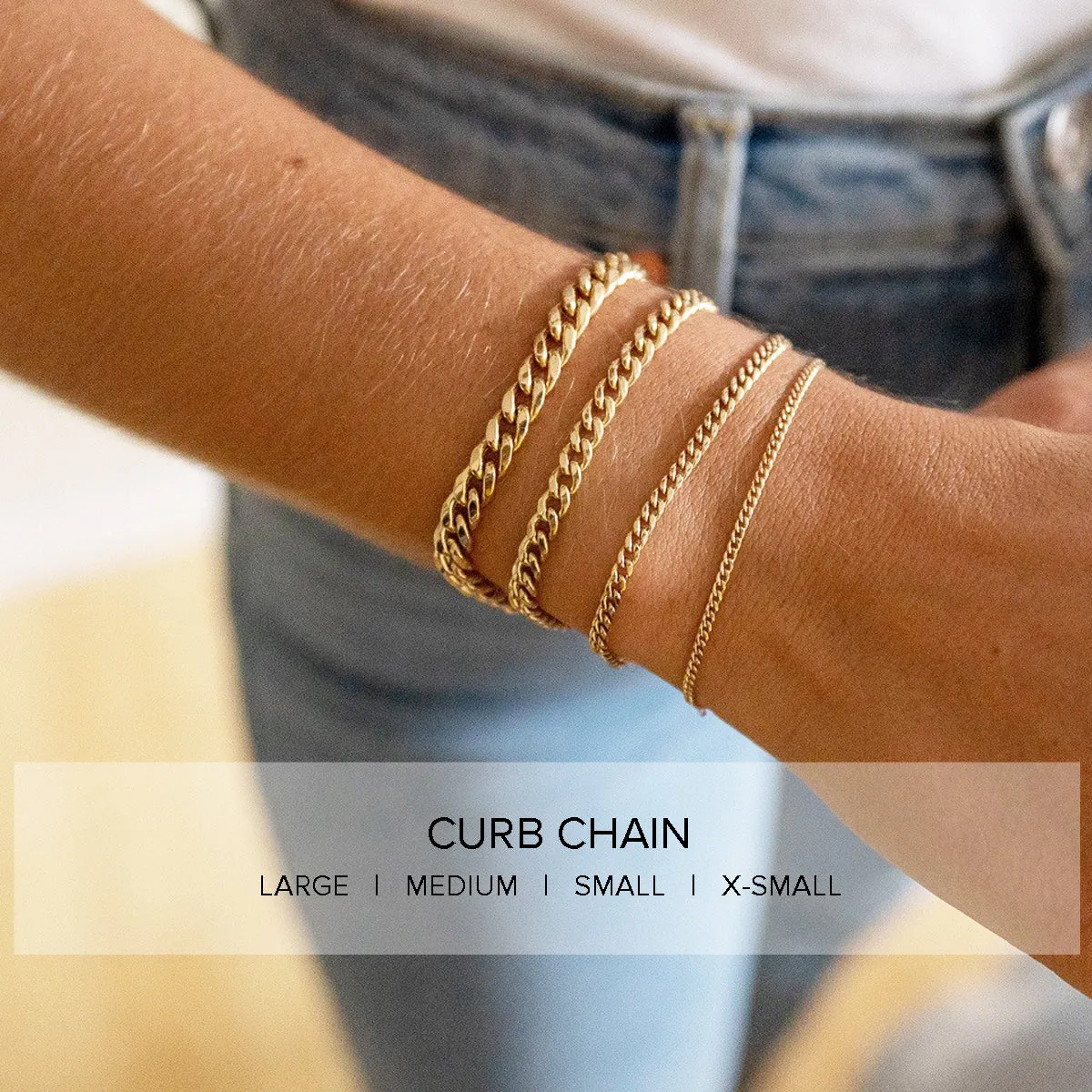 14k Small Curb Chain Personalized ID Bracelet sold by Zoe Chicco product image thumbnail 2