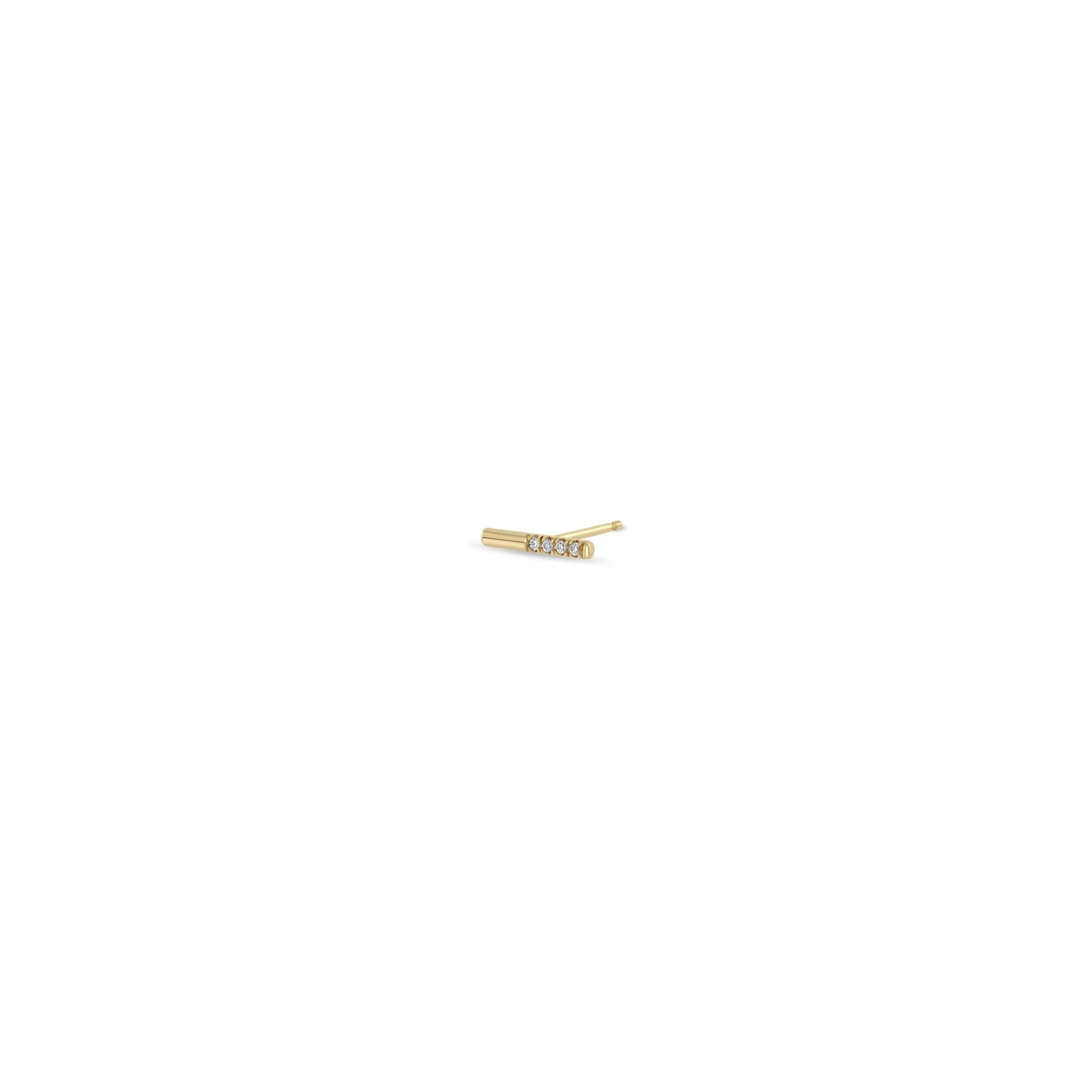 14k Offset Pavé Diamond Bar Studs sold by Zoe Chicco product image thumbnail 5