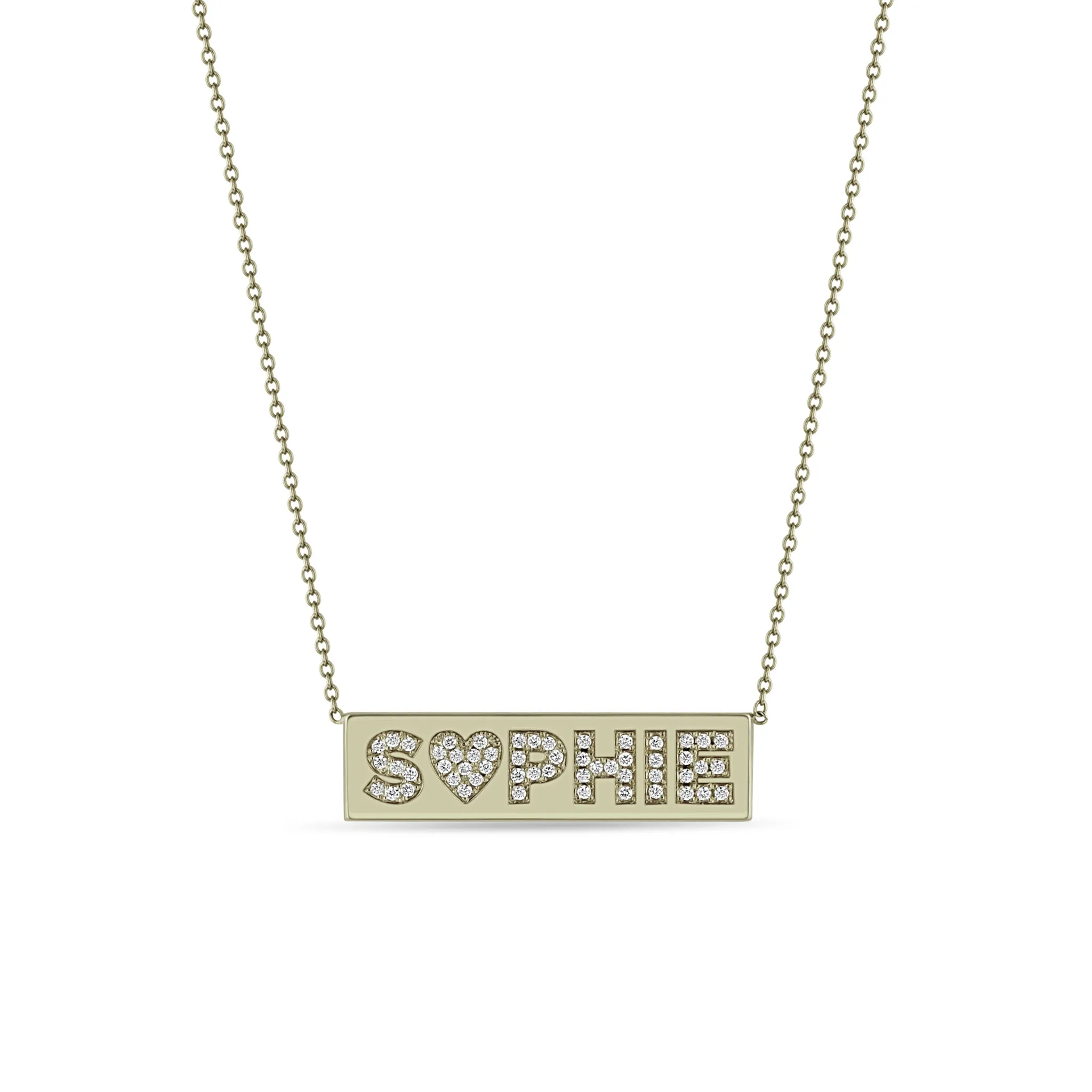 14k Pavé Diamond Name ID Necklace sold by Zoe Chicco product image thumbnail 5