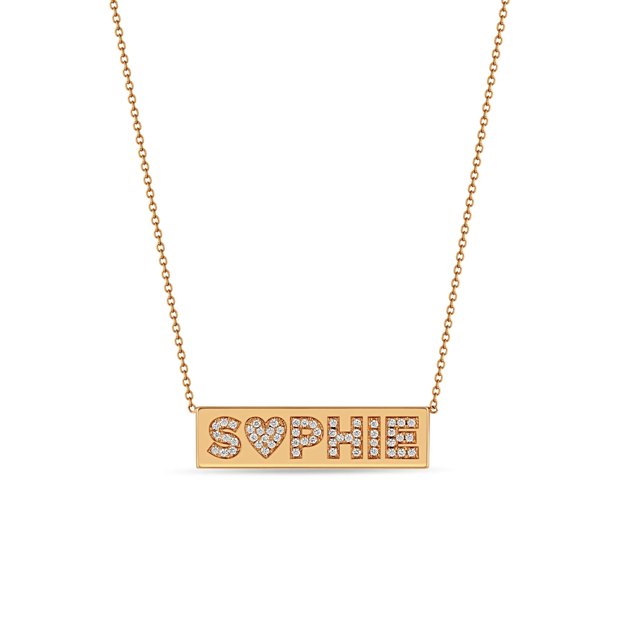 14k Pavé Diamond Name ID Necklace sold by Zoe Chicco product image thumbnail 4