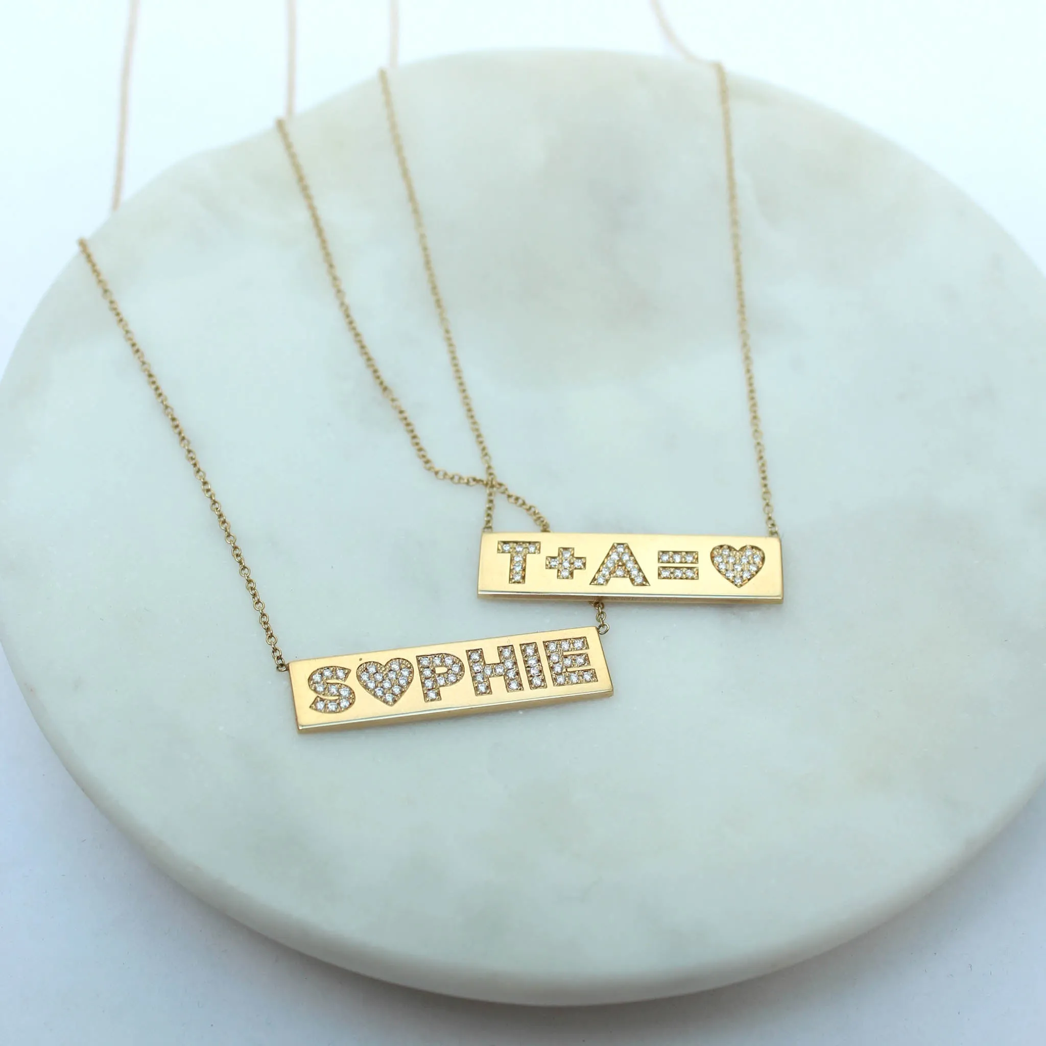 14k Pavé Diamond Name ID Necklace sold by Zoe Chicco product image thumbnail 2