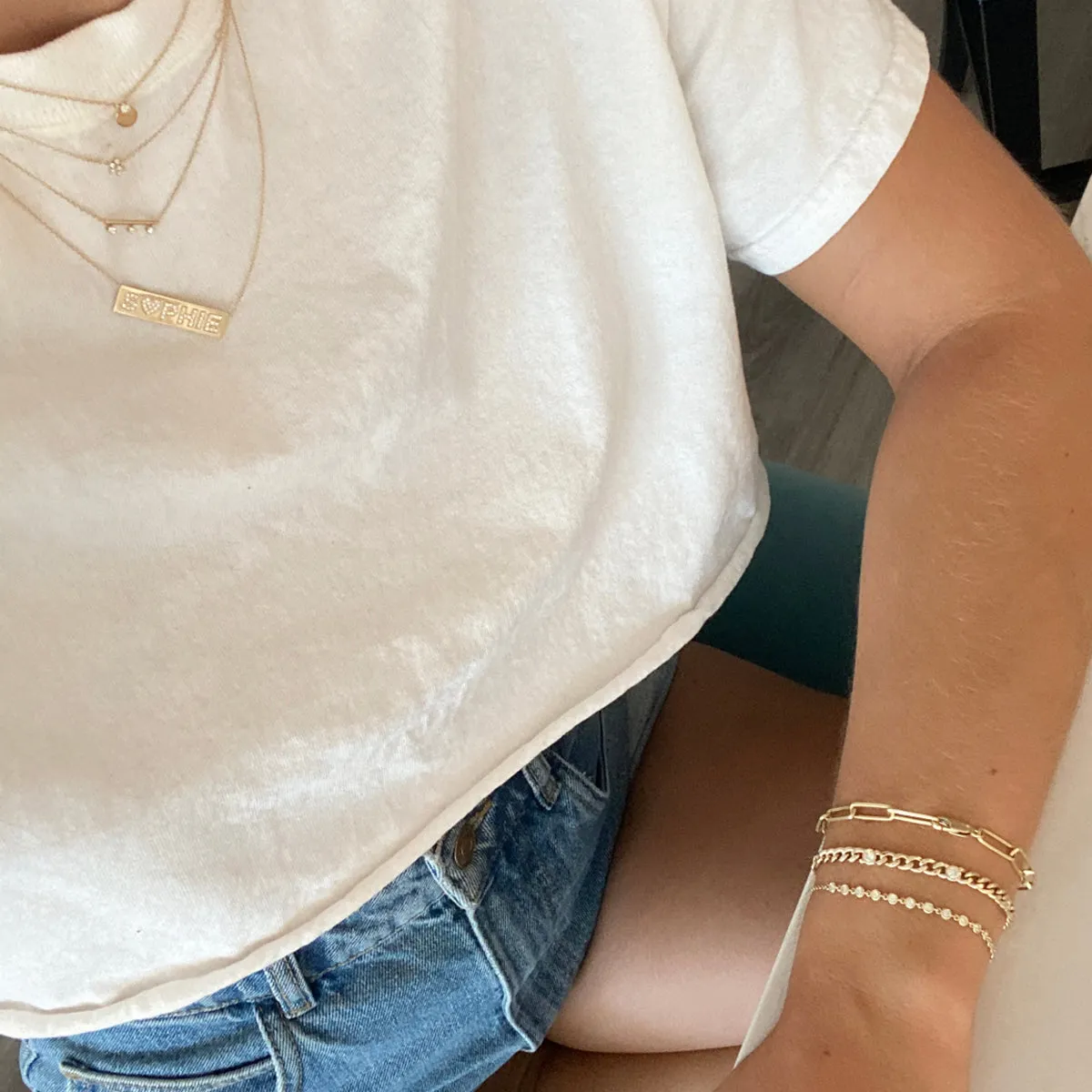 14k Pavé Diamond Name ID Necklace sold by Zoe Chicco product image thumbnail 3