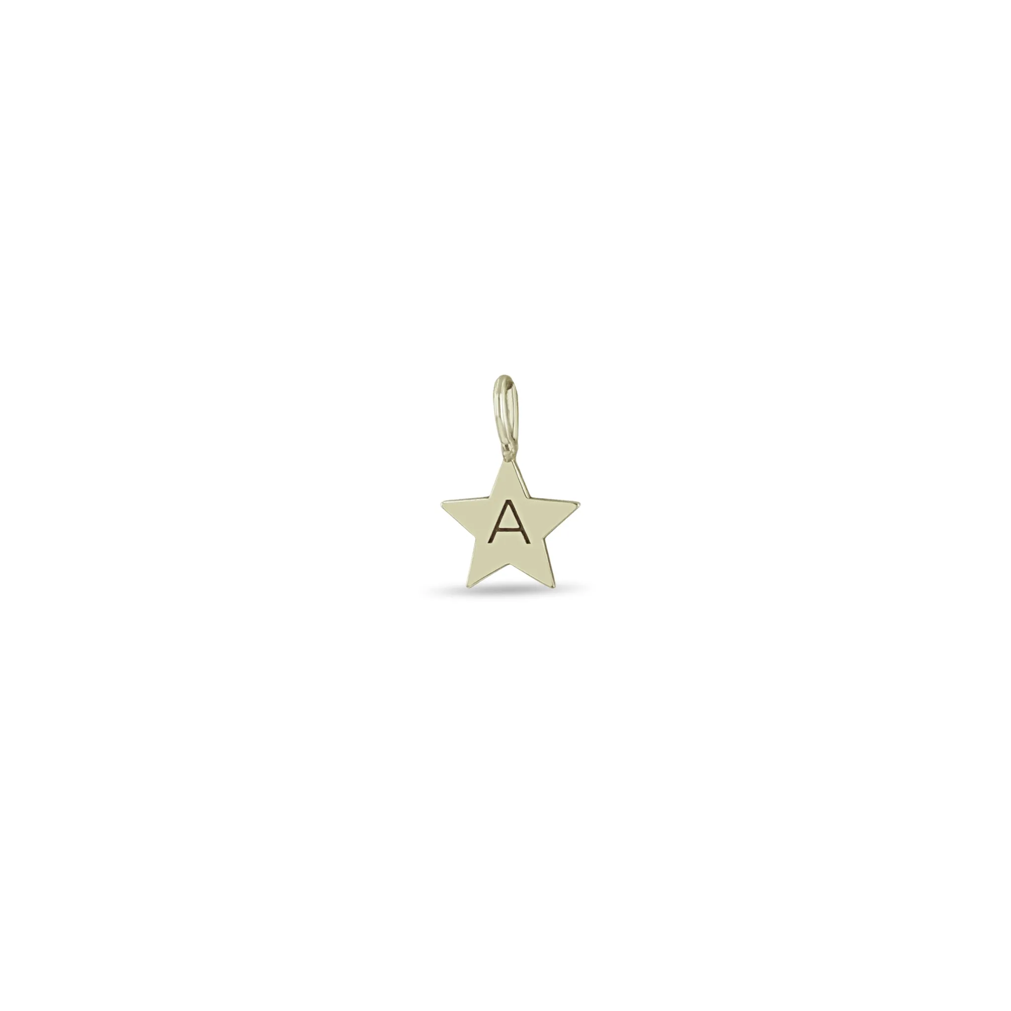 14k Single Medium Initial Star Charm sold by Zoe Chicco product image thumbnail 3