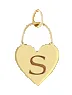 14k Engraved Initial Heart Padlock Charm Pendant sold by Zoe Chicco product image thumbnail 2