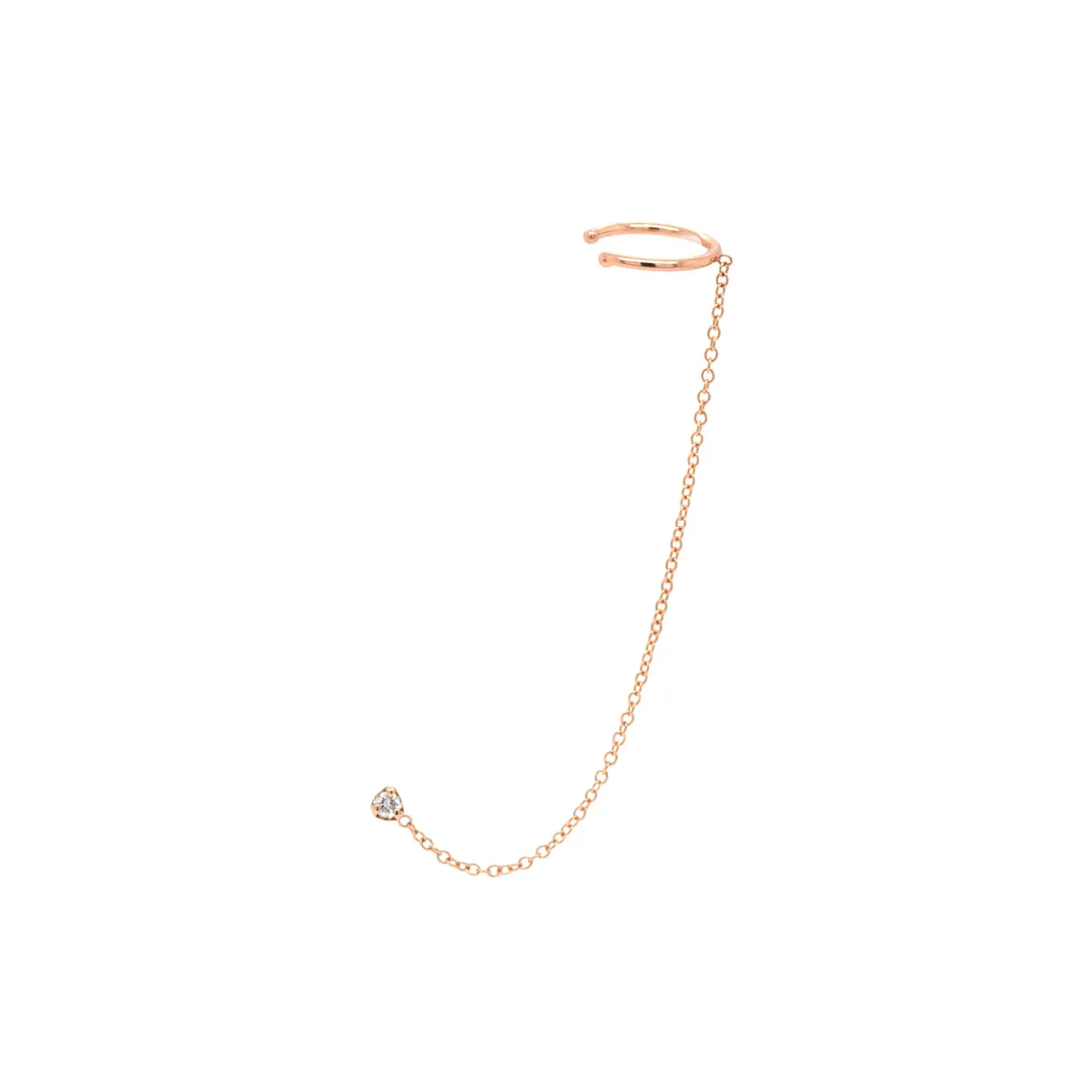 14k Small Prong Diamond Chain Ear Cuff sold by Zoe Chicco product image thumbnail 3