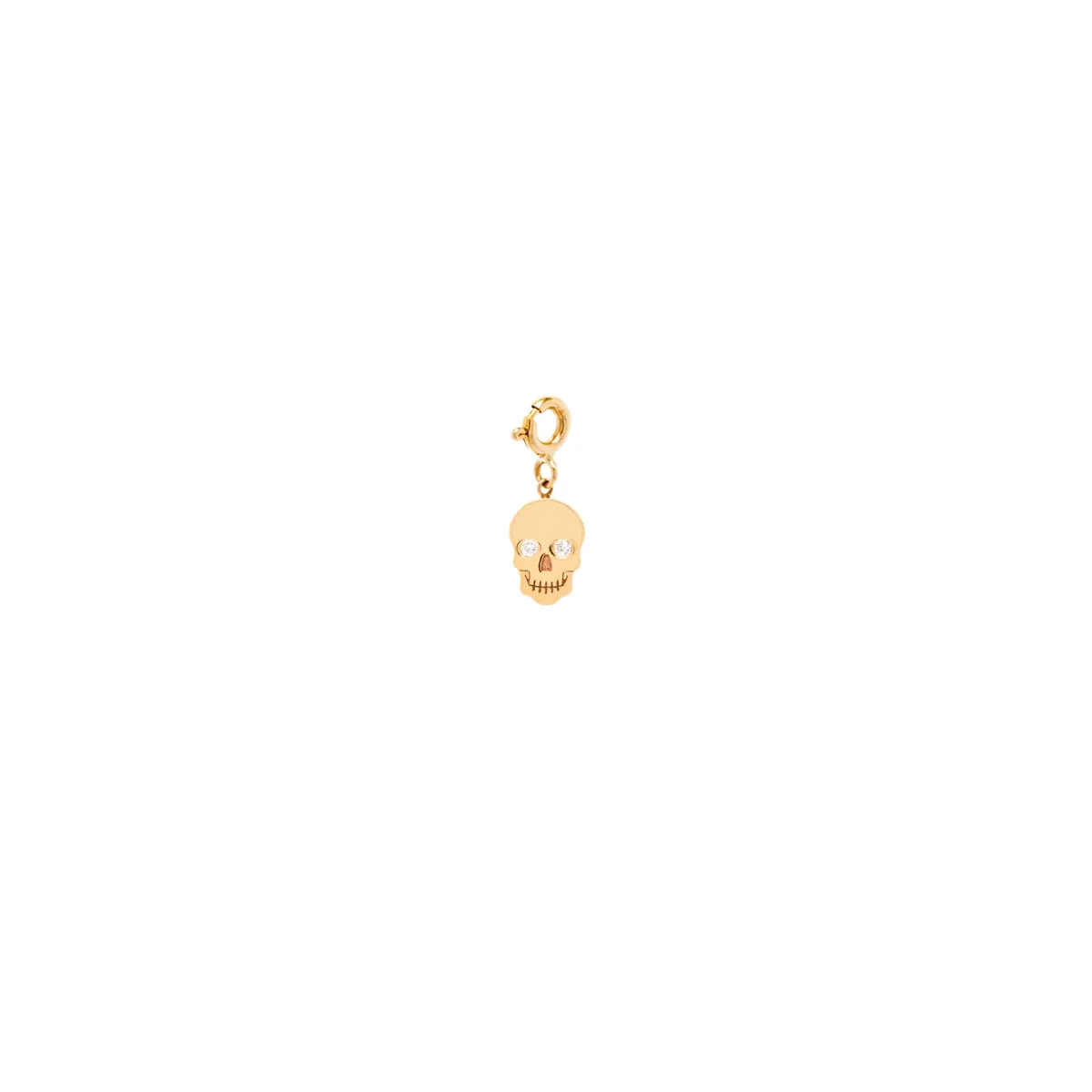 14k Single Midi Bitty Skull Charm with Diamond Eyes sold by Zoe Chicco product image thumbnail 2