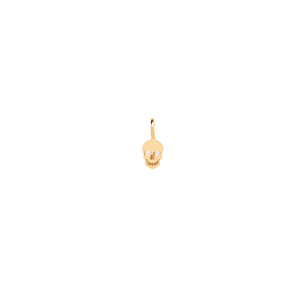 14k Single Midi Bitty Skull Charm with Diamond Eyes sold by Zoe Chicco
