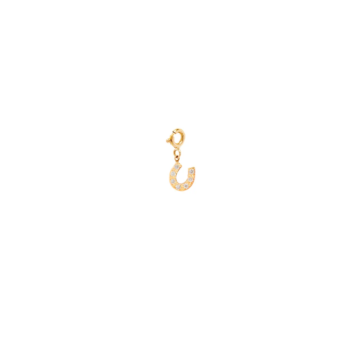 14k Single Midi Bitty Pavé Diamond Horseshoe Charm sold by Zoe Chicco product image thumbnail 2