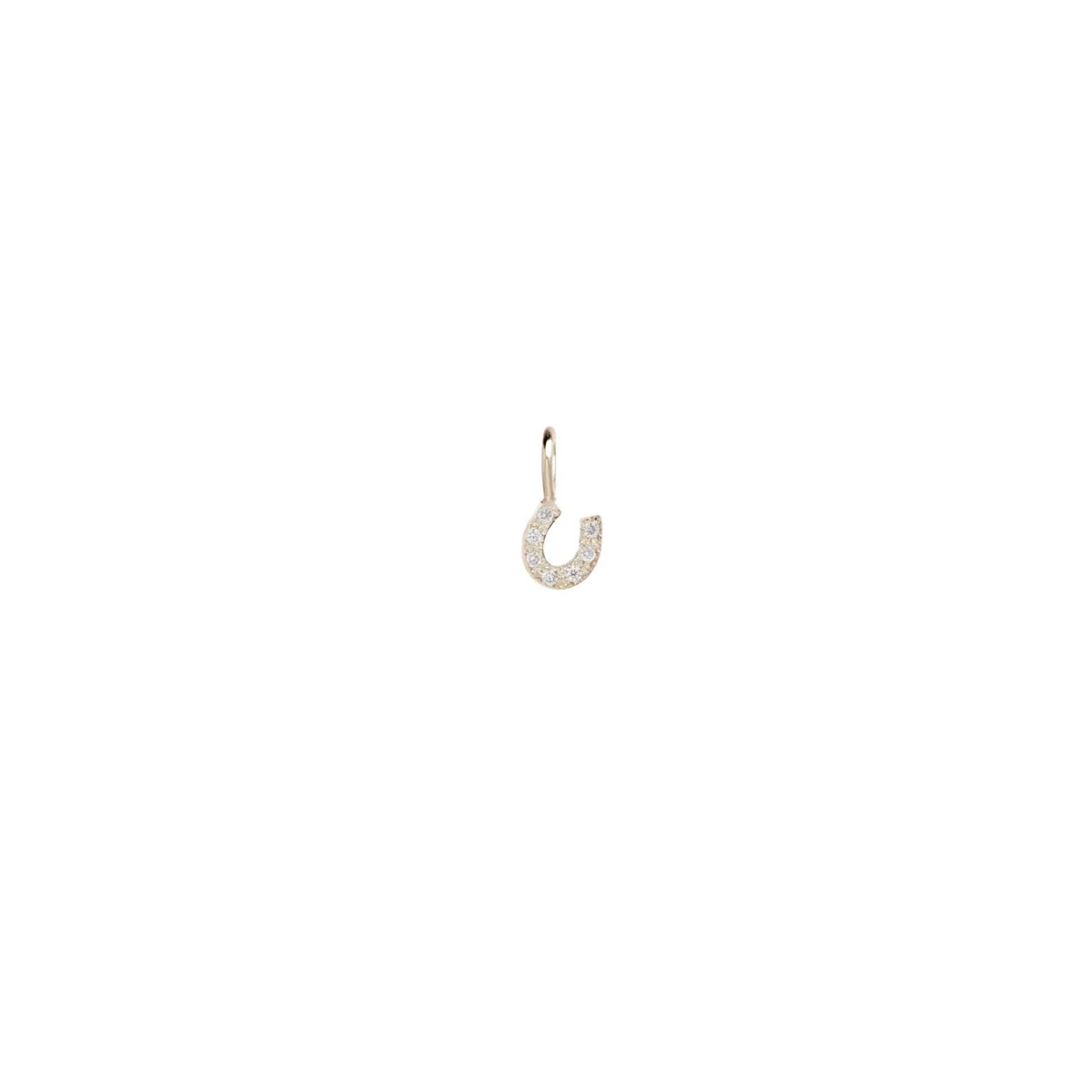 14k Single Midi Bitty Pavé Diamond Horseshoe Charm sold by Zoe Chicco product image thumbnail 4