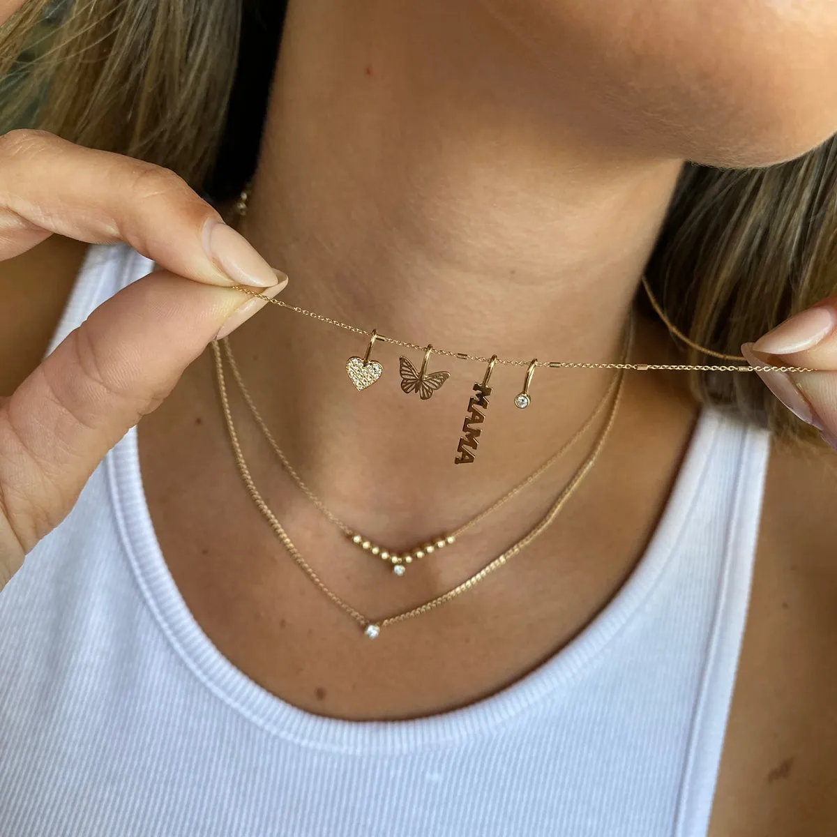 14k Single Midi Bitty Butterfly Charm sold by Zoe Chicco product image thumbnail 2