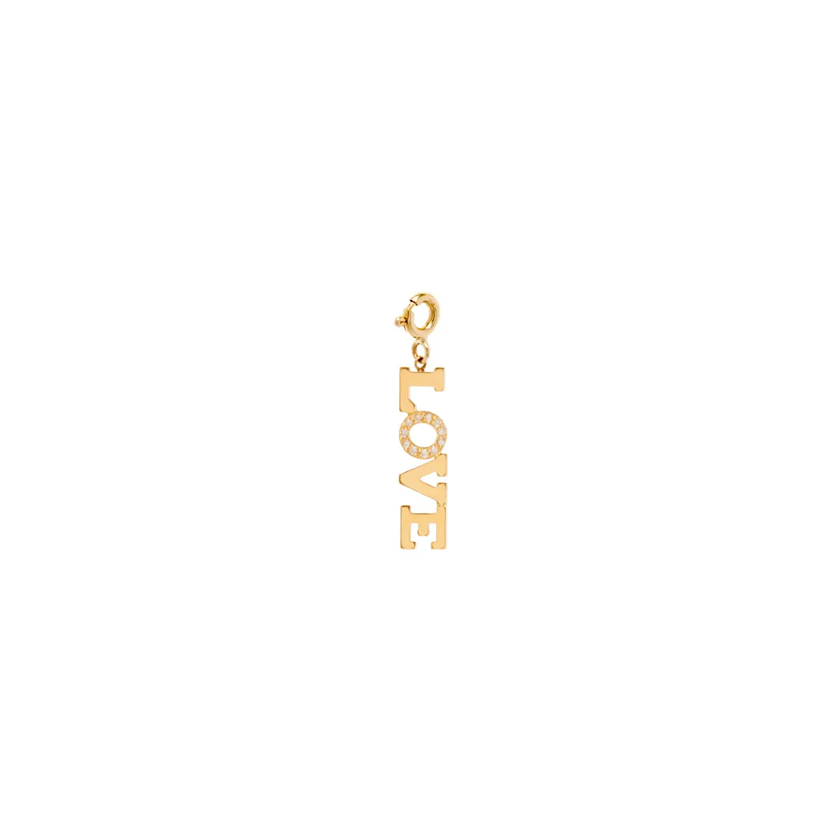 14k Single Pavé Diamond 4 Letter Charm Pendant sold by Zoe Chicco product image thumbnail 2