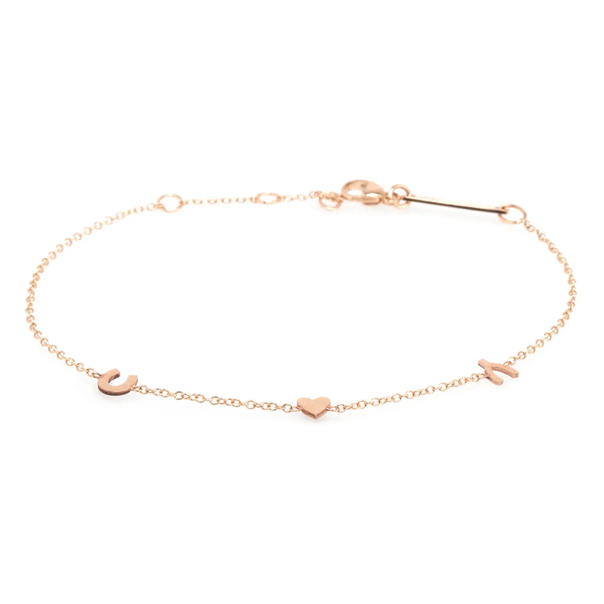 14k Itty Bitty Luck & Love Station Bracelet sold by Zoe Chicco product image thumbnail 2