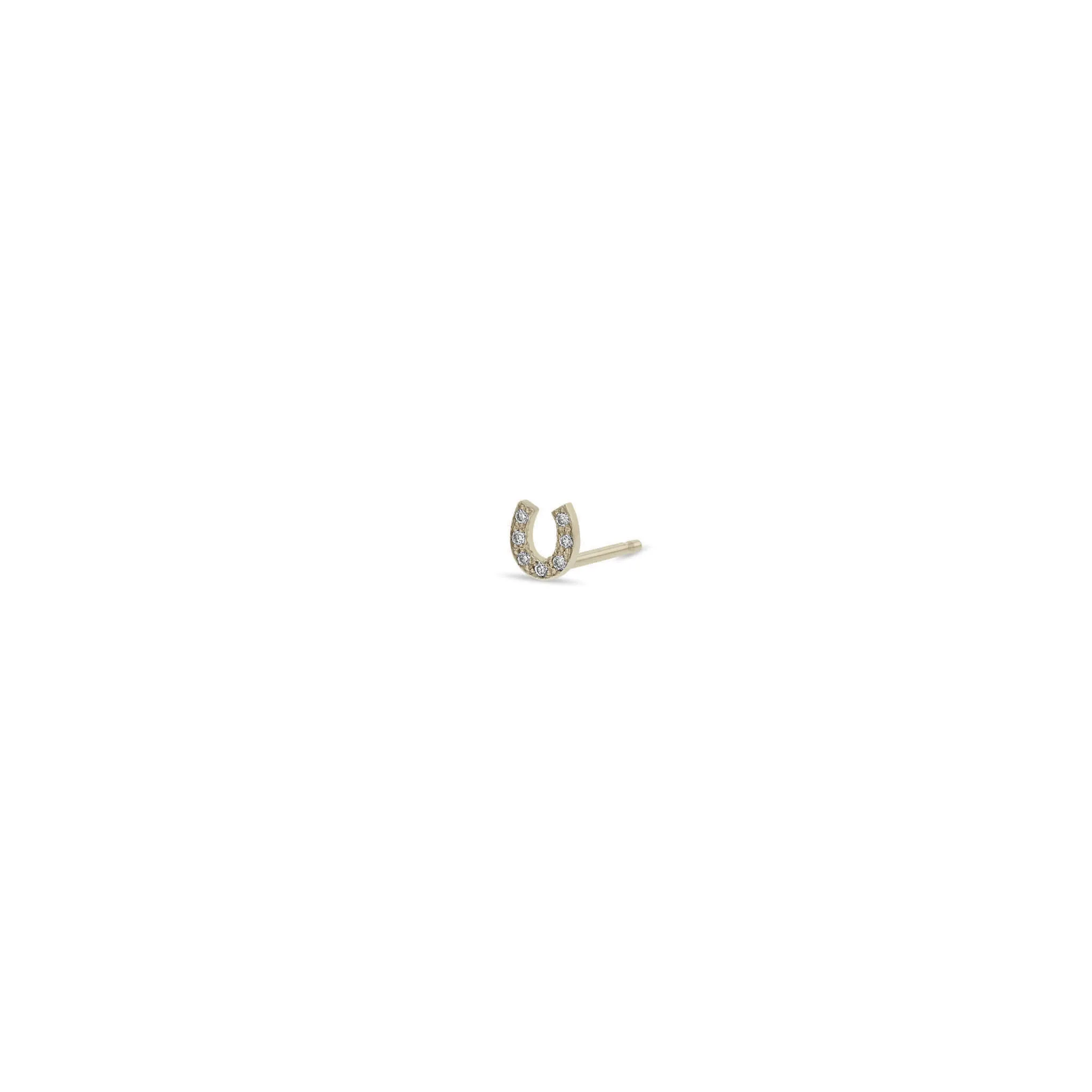 14k Itty Bitty Pavé Diamond Horseshoe Stud sold by Zoe Chicco product image thumbnail 4