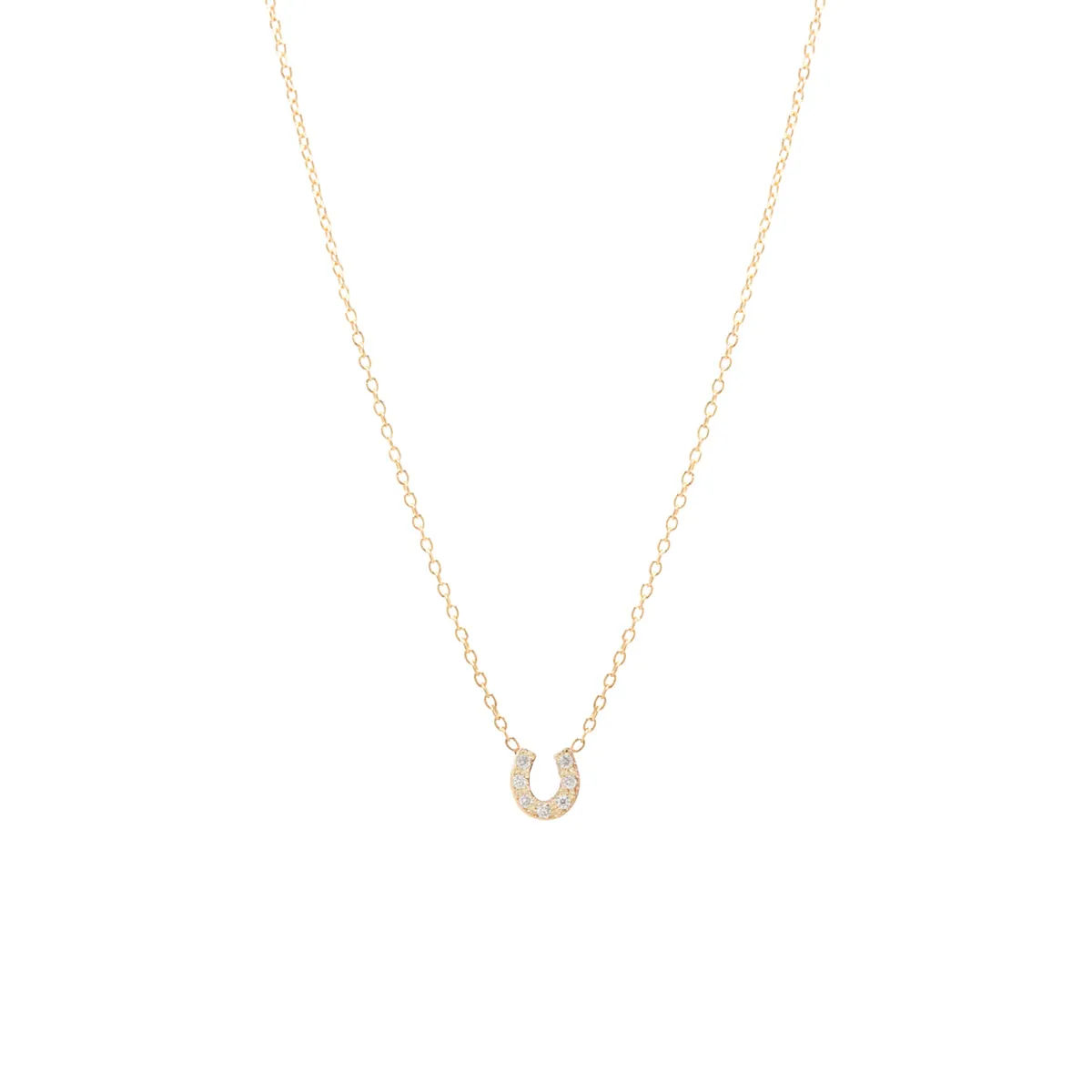 14k Itty Bitty Pavé Diamond Horseshoe Necklace sold by Zoe Chicco