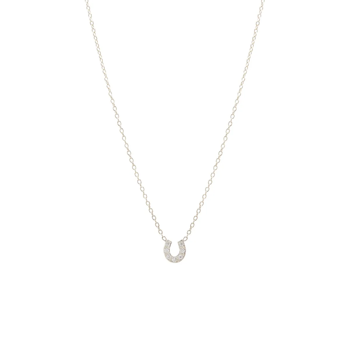 14k Itty Bitty Pavé Diamond Horseshoe Necklace sold by Zoe Chicco product image thumbnail 3
