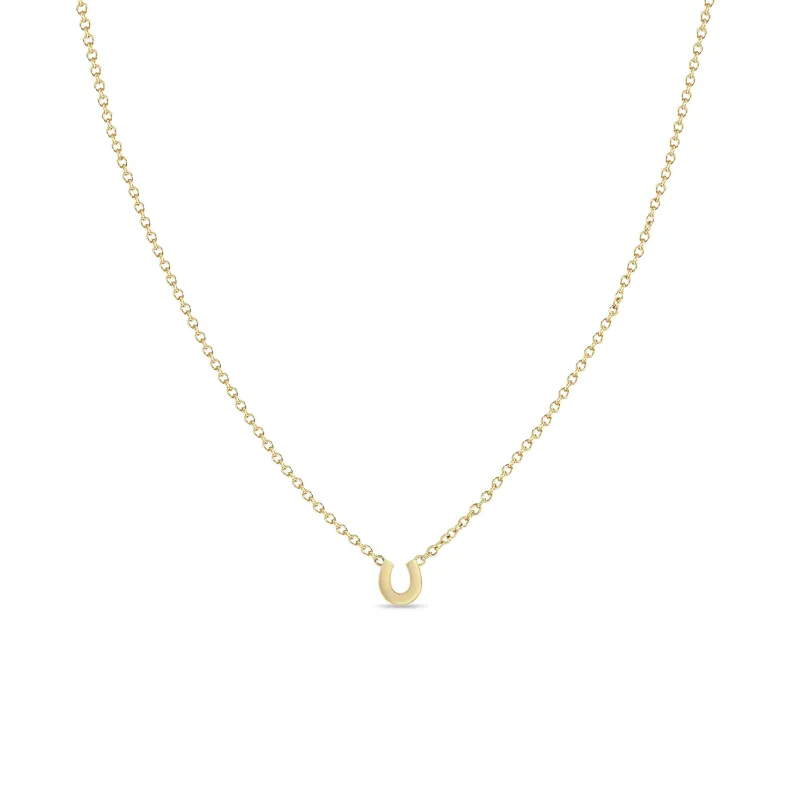 14k Itty Bitty Horseshoe Necklace made by Zoe Chicco