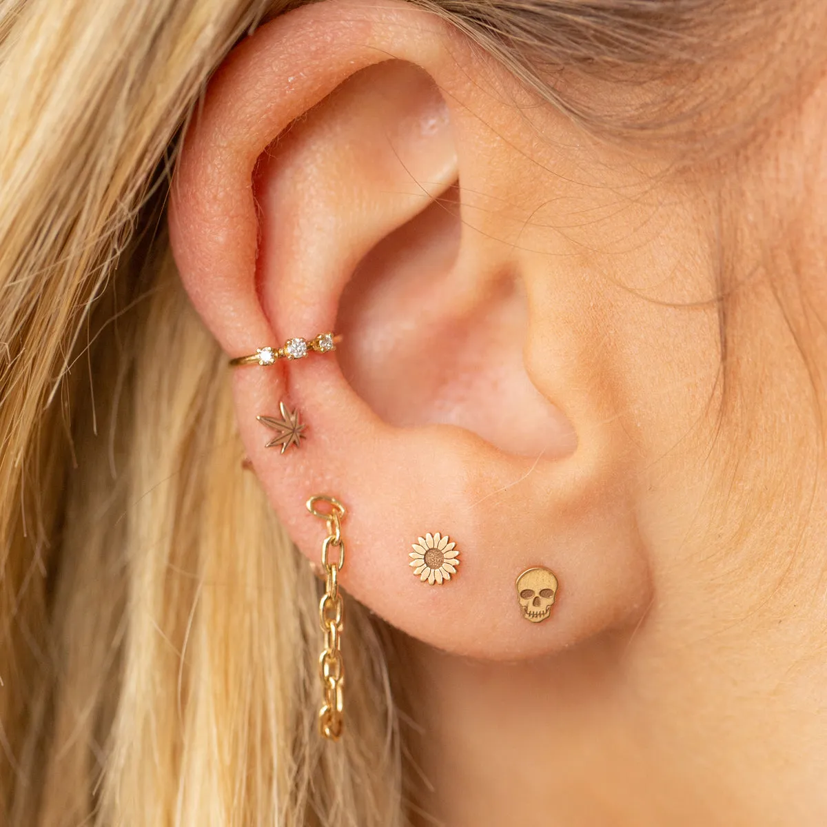 14k Itty Bitty Skull Stud sold by Zoe Chicco product image thumbnail 2
