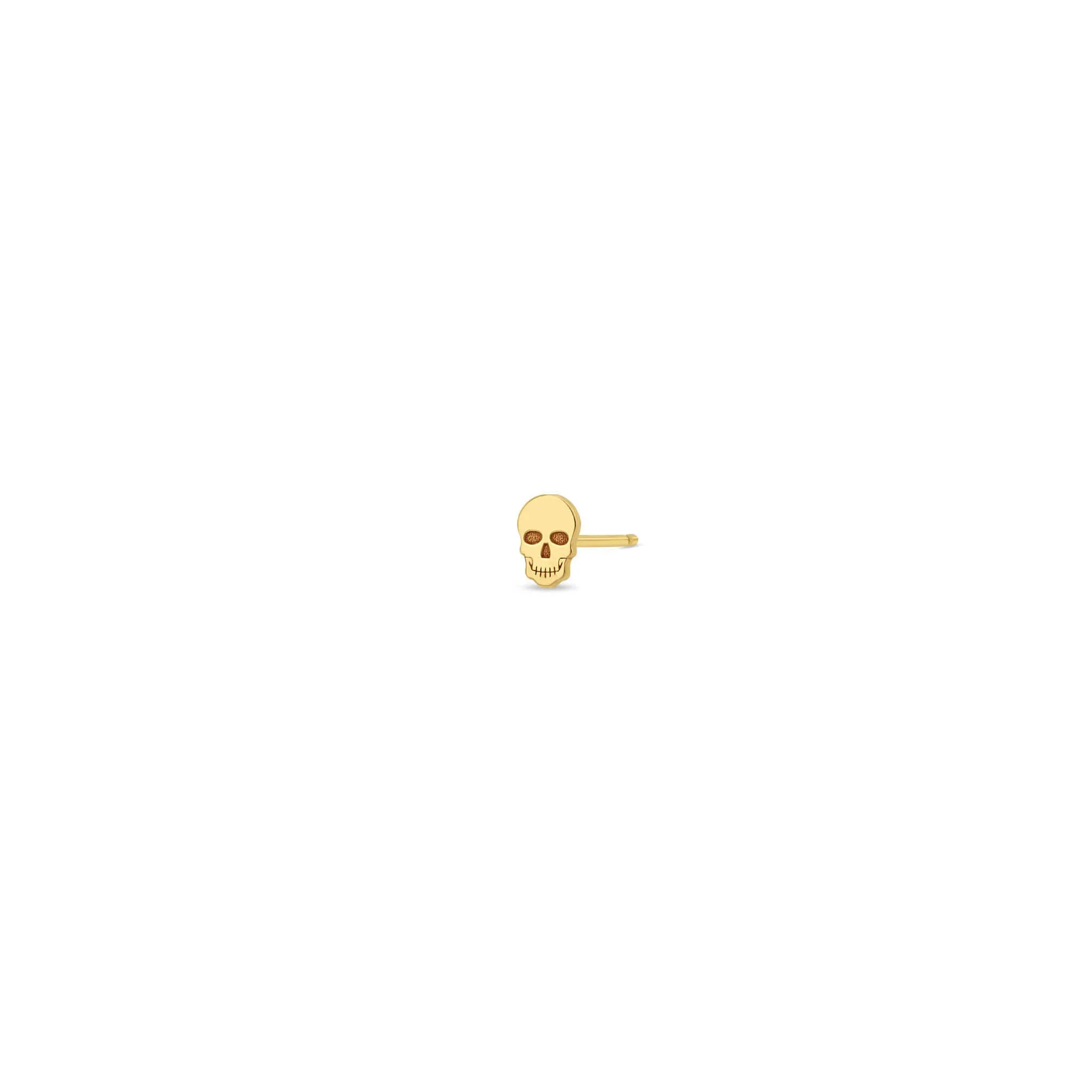 14k Itty Bitty Skull Stud sold by Zoe Chicco