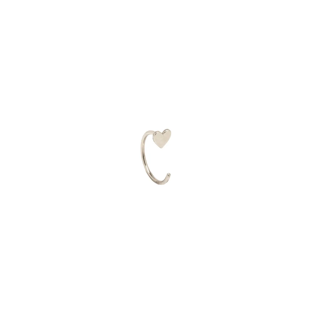14k Itty Bitty Heart Reverse Huggie Hoop Earring sold by Zoe Chicco product image thumbnail 5