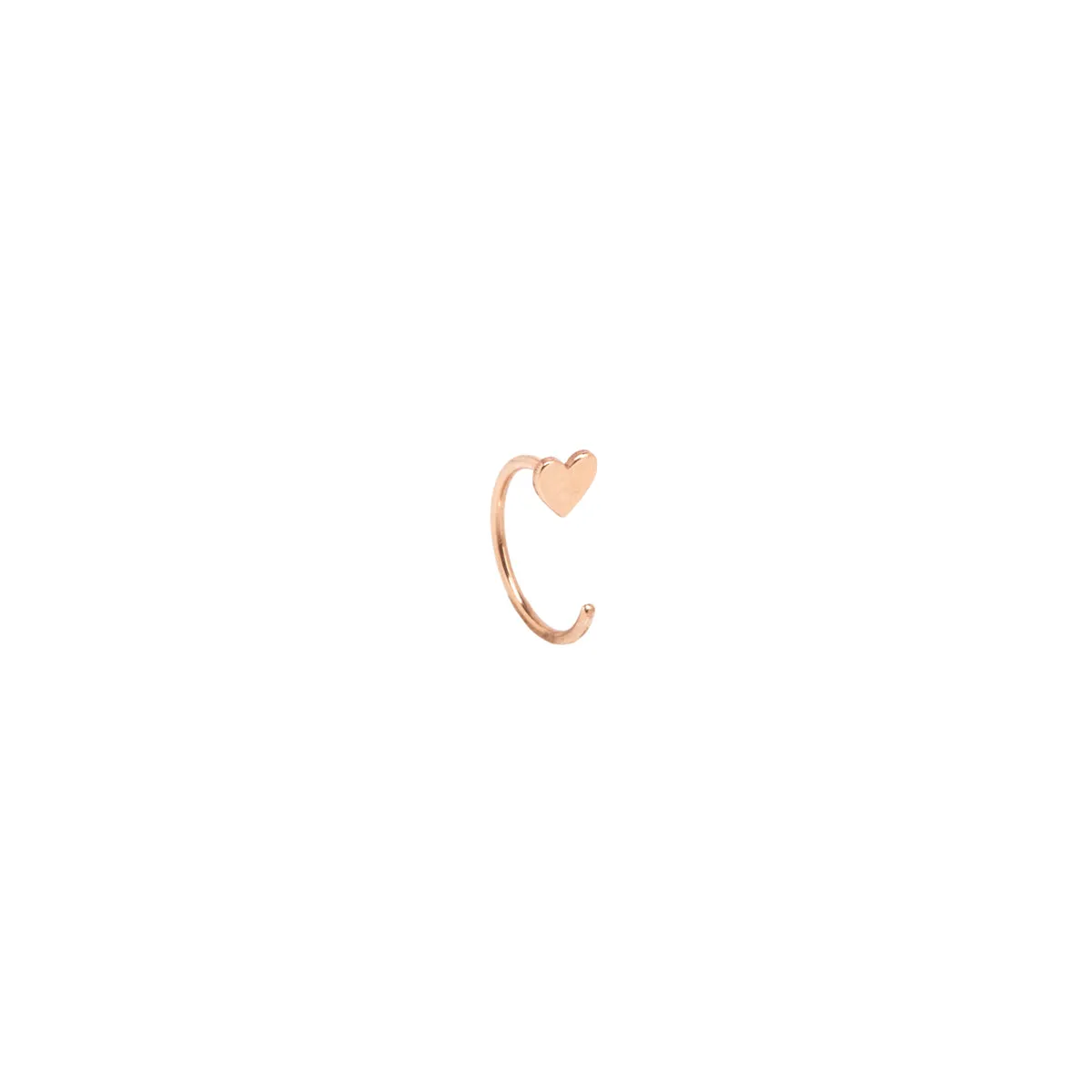 14k Itty Bitty Heart Reverse Huggie Hoop Earring sold by Zoe Chicco product image thumbnail 4