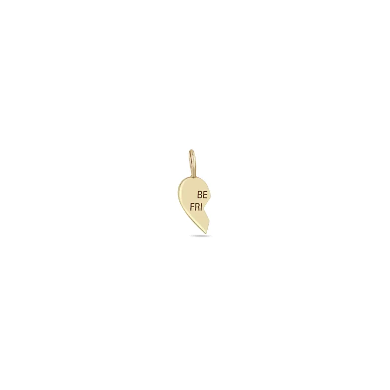 14k Single Midi Bitty Split Best Friends Heart Charm sold by Zoe Chicco