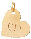 14k Cursive Initial Medium Heart Charm Pendant sold by Zoe Chicco product image thumbnail 2