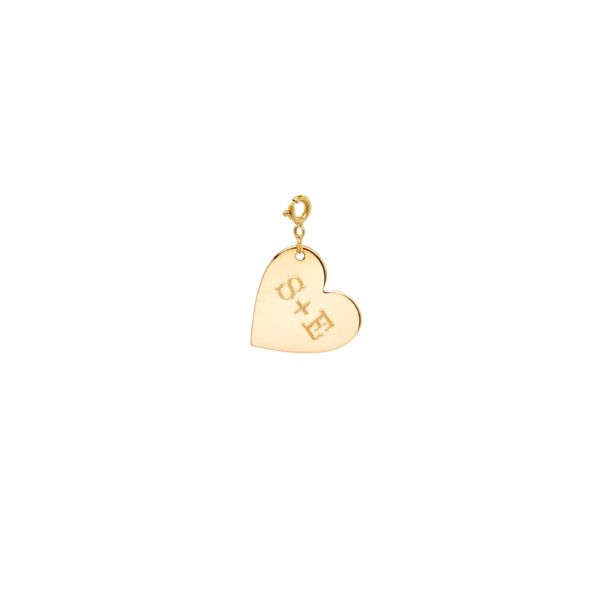 14k Single Engraved 2 Initials Medium Heart Charm sold by Zoe Chicco product image thumbnail 3