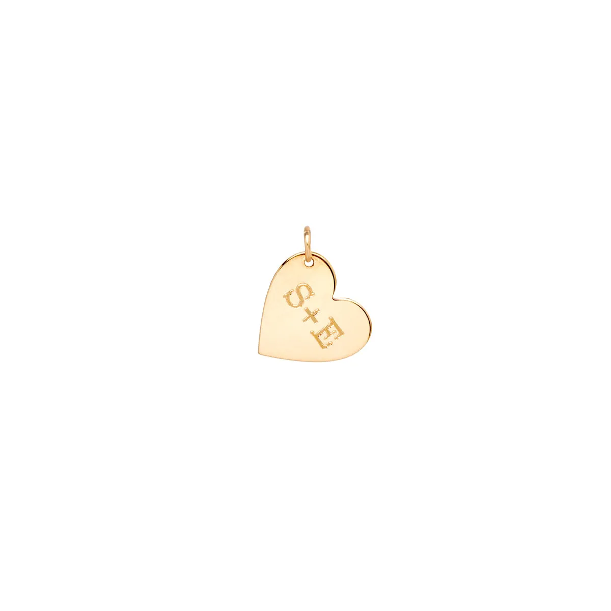 14k Engraved 2 Initials Medium Heart Charm sold by Zoe Chicco