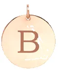 14k Engraved Initial Medium Disc Charm Pendant sold by Zoe Chicco product image thumbnail 3